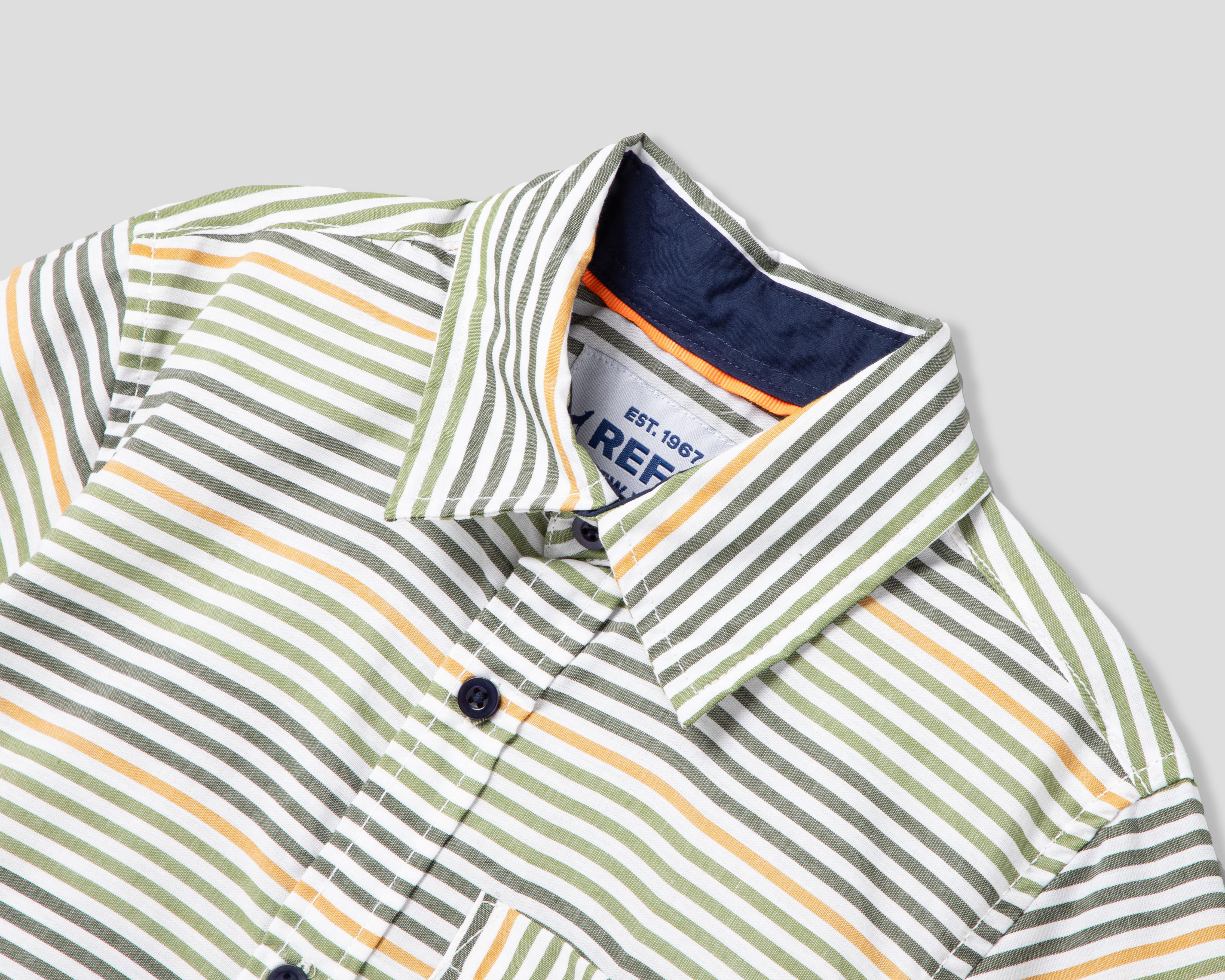 Foto 4 pulgar | Camisa Refill Manga Corta a Rayas para Niño