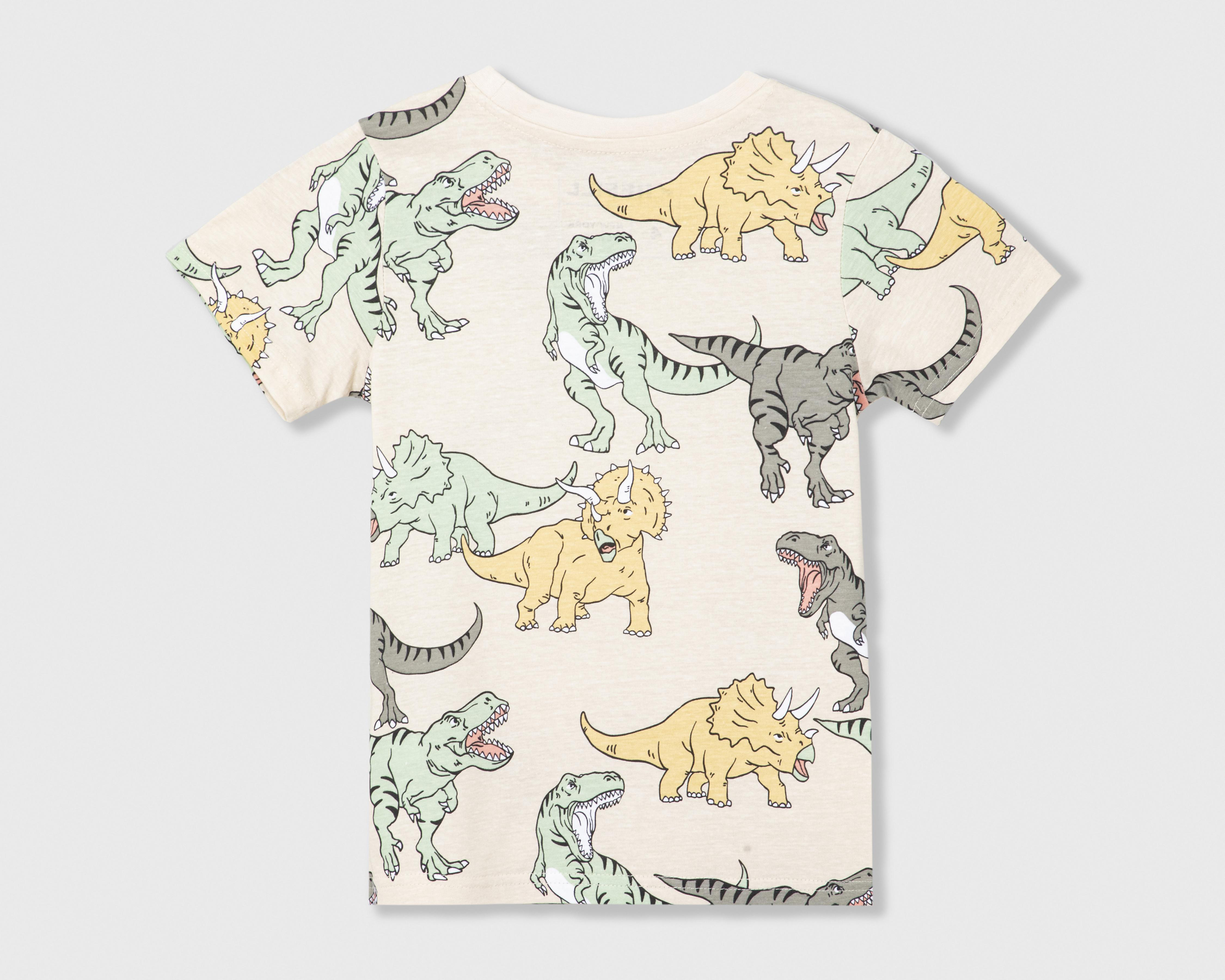 Foto 2 | Playera Refill Manga Corta con Print de Dinosaurios para Niño