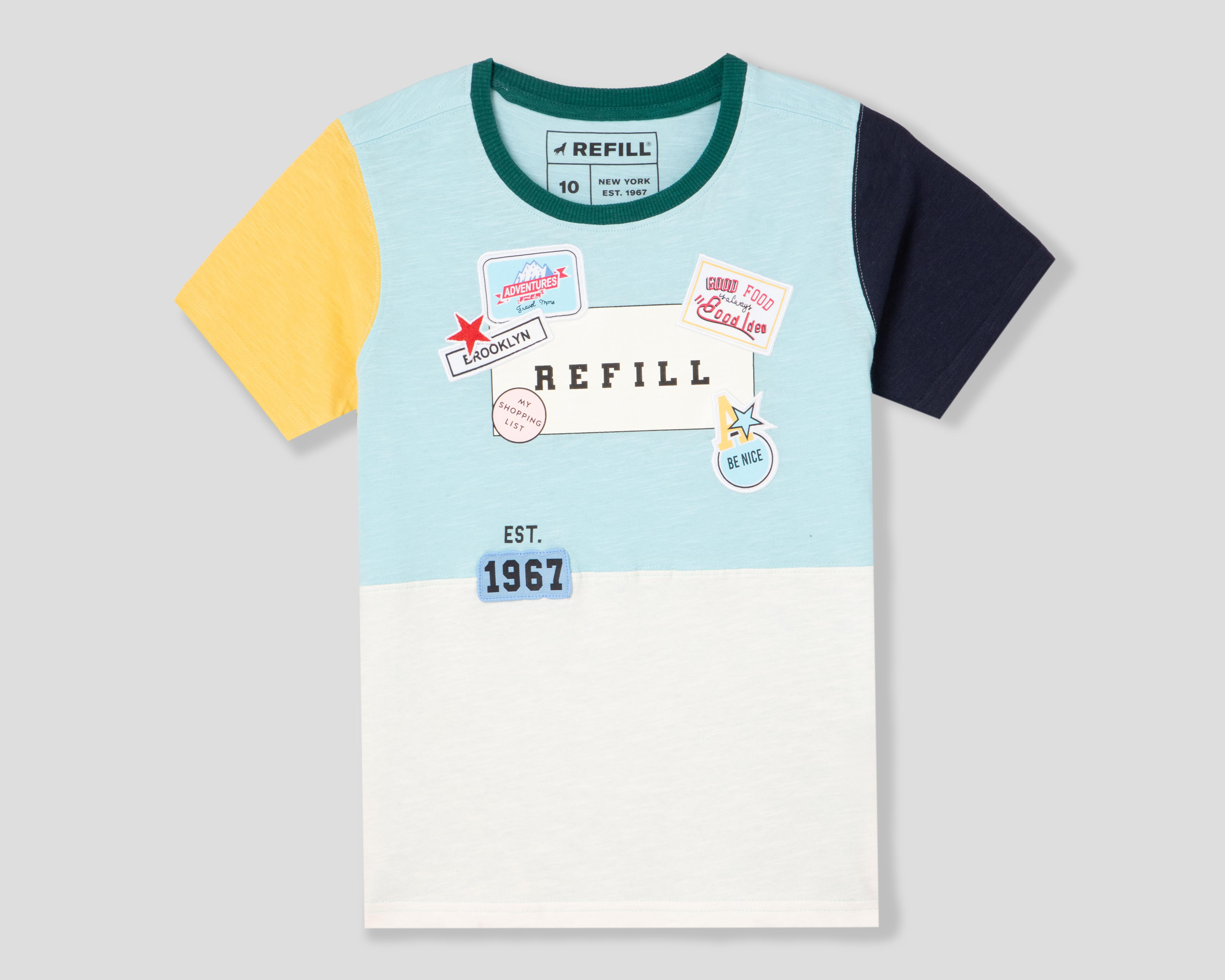 Playera Refill Manga Corta Estampada para Niño