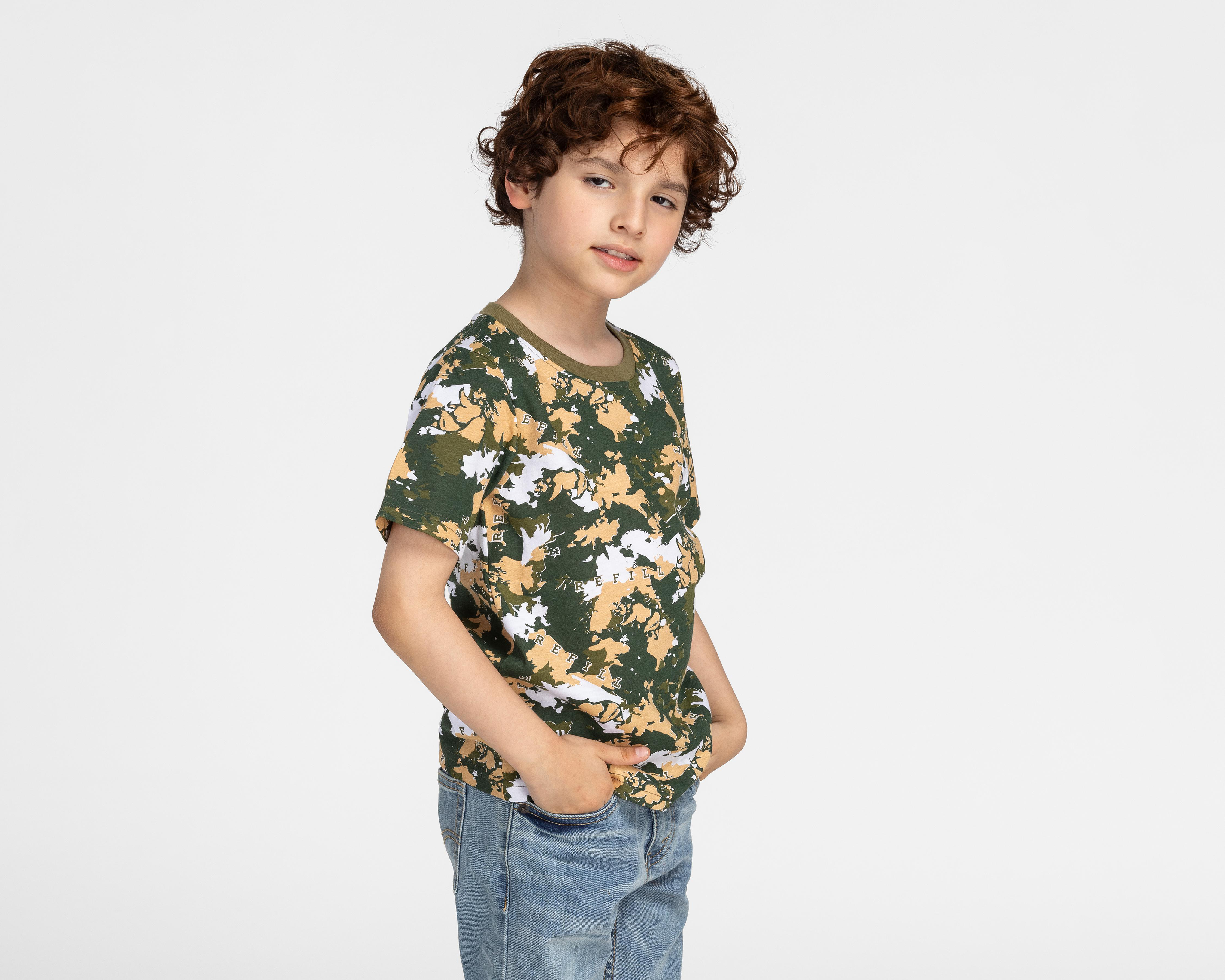 Foto 1 | Playera Refill Manga Corta Camuflada para Niño