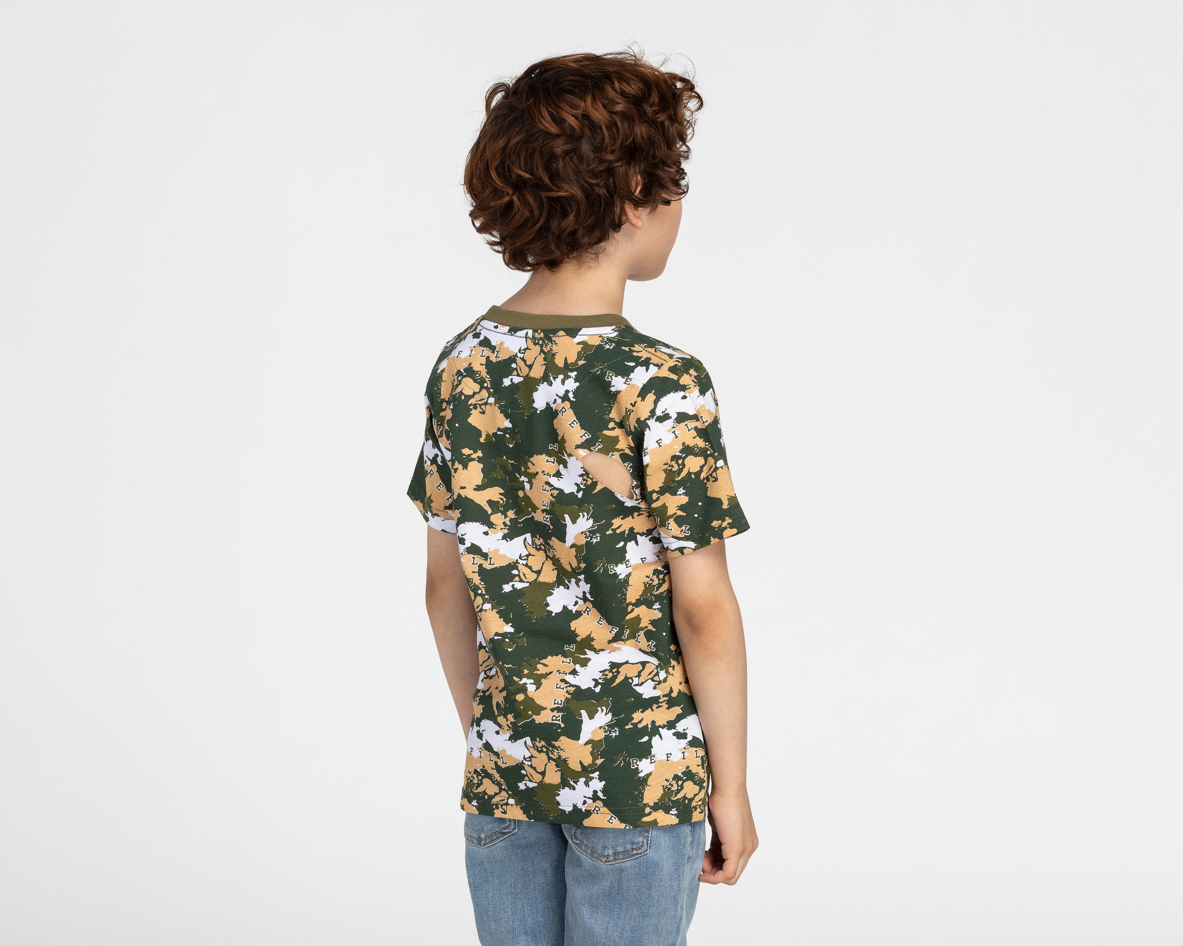 Foto 3 pulgar | Playera Refill Manga Corta Camuflada para Niño