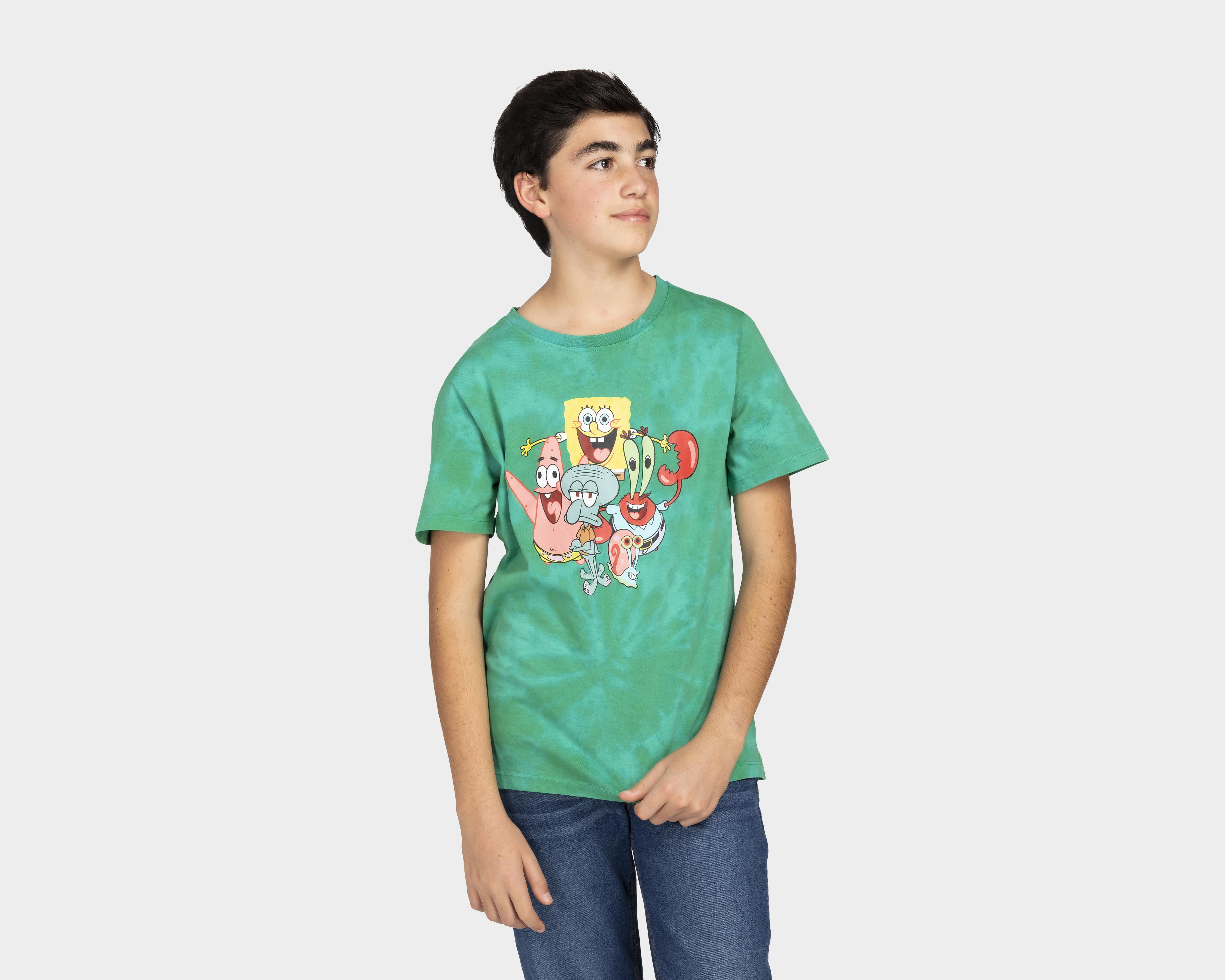 Playera Bob Esponja Manga Corta Tie Dye para Niño