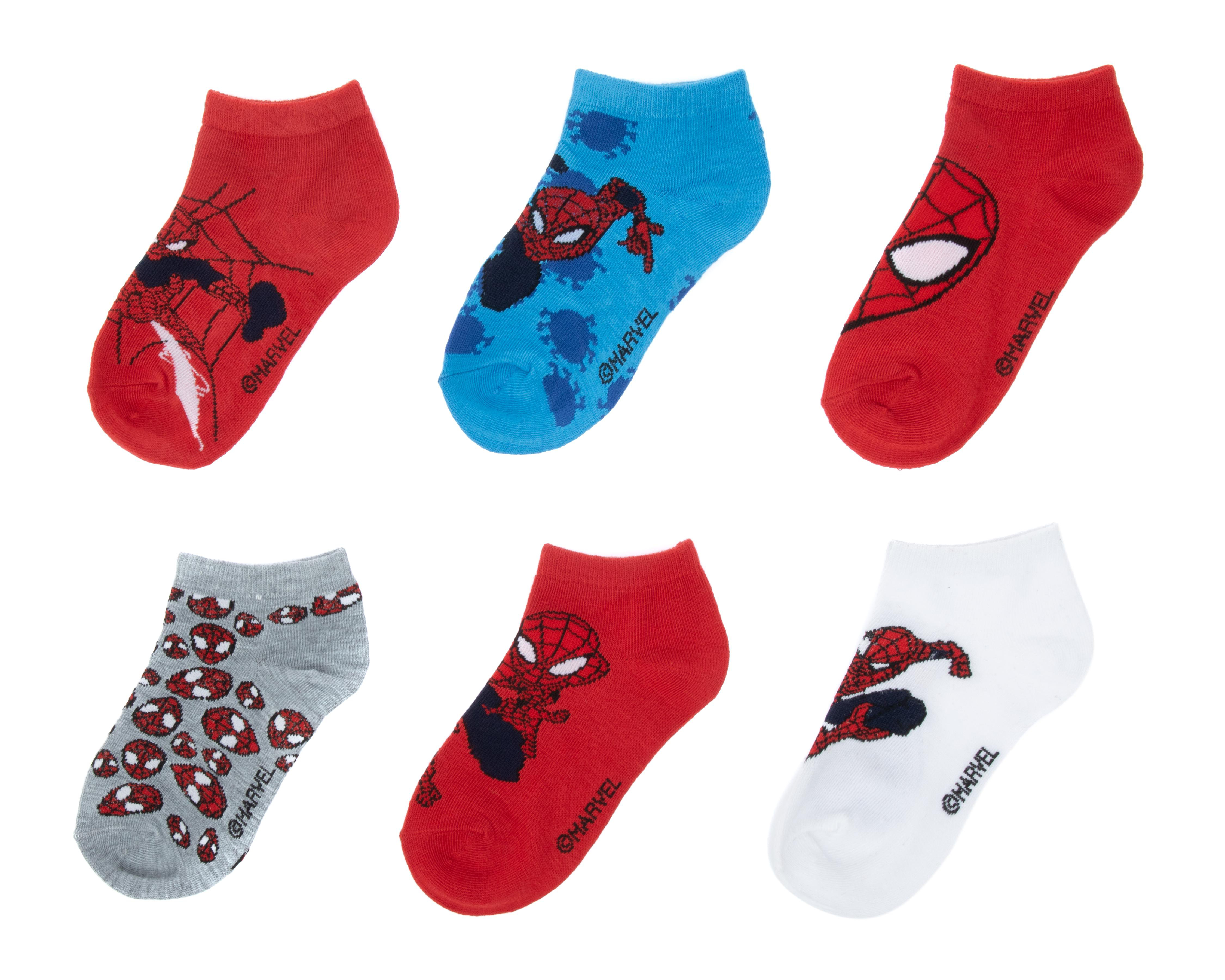 Foto 2 pulgar | Calcetas Cortas Marvel Spider-Man para Niño 6 Pares