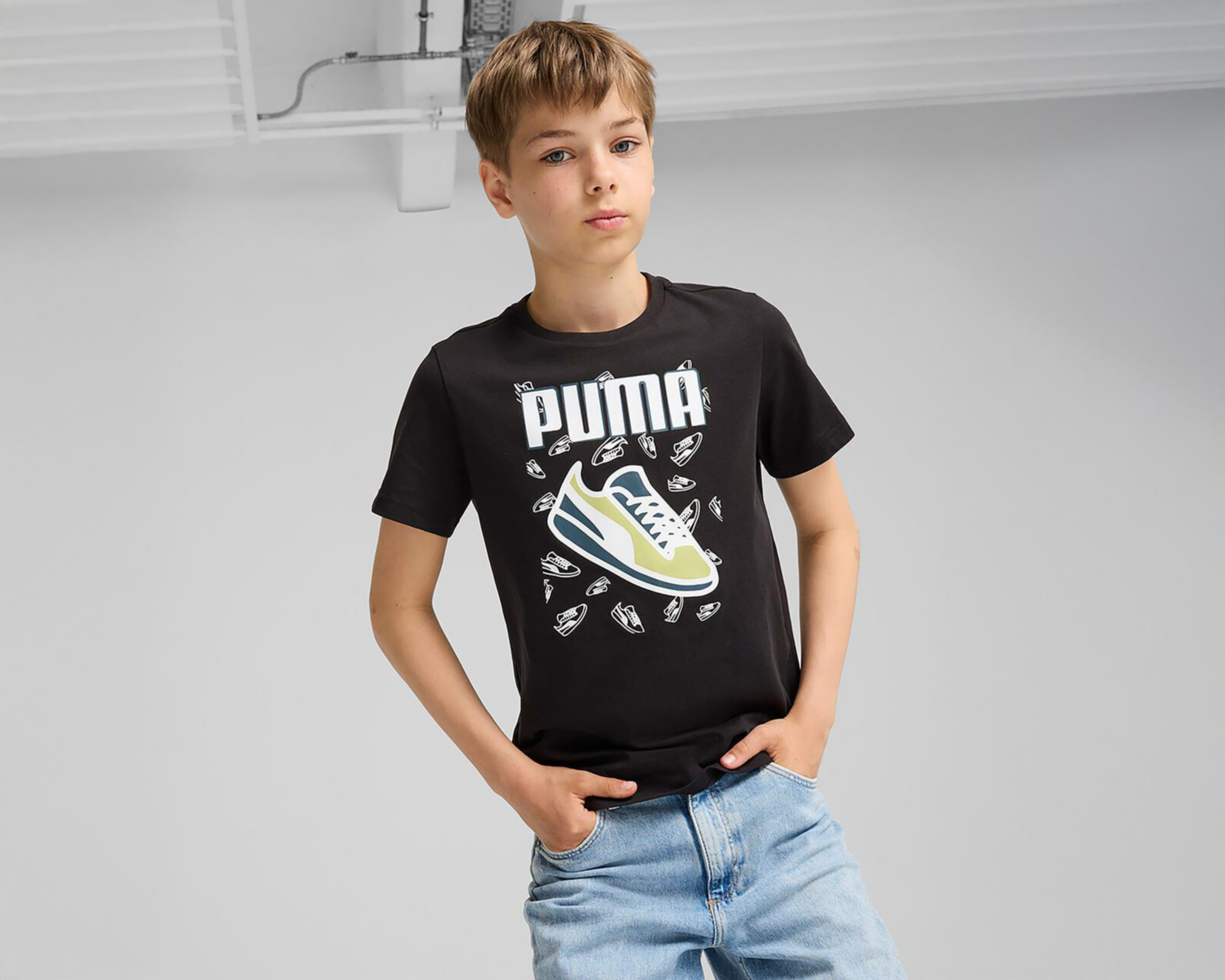 Foto 4 pulgar | Playera Puma Manga Corta Estampada para Niño