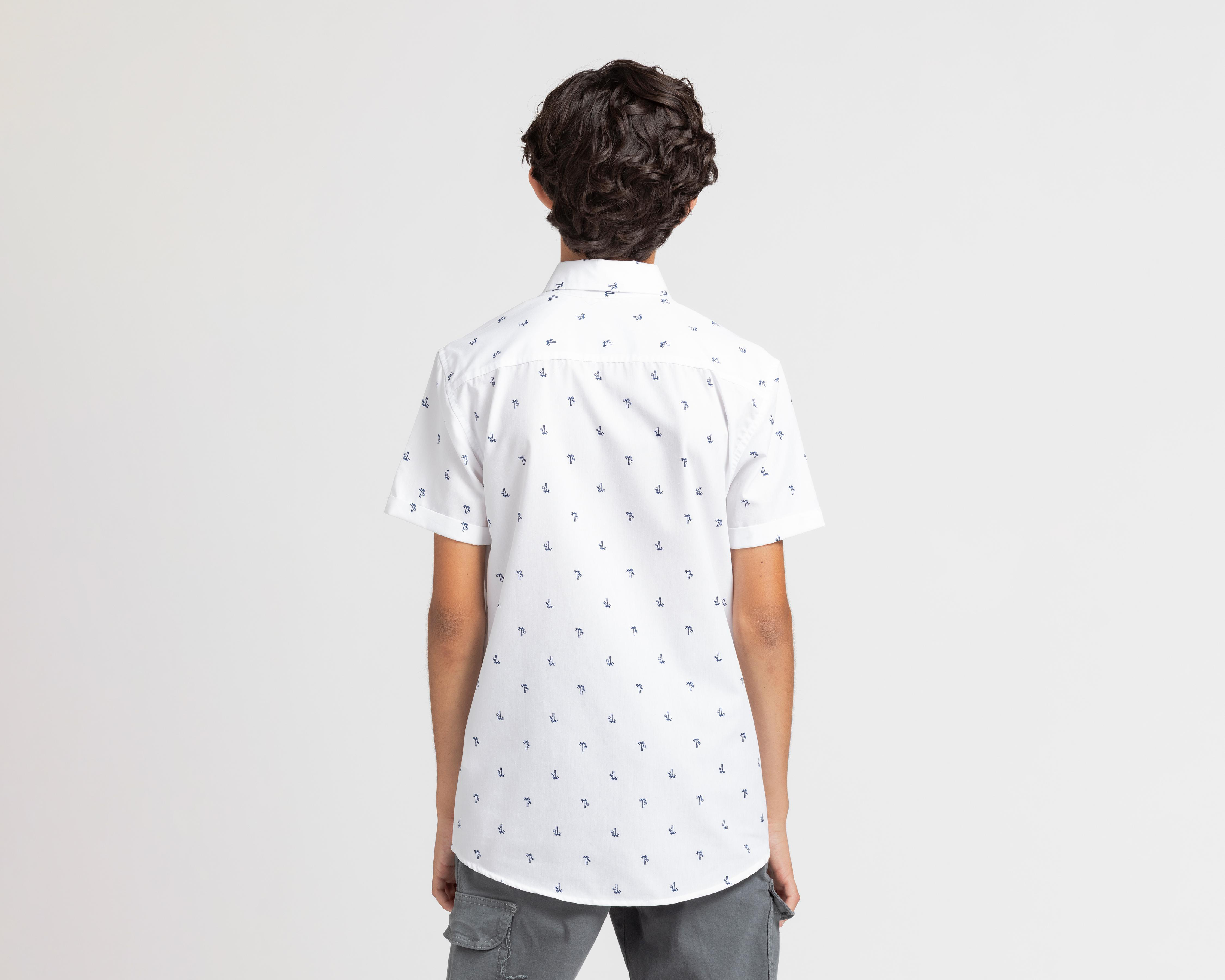 Foto 4 pulgar | Camisa Refill Manga Corta con Palmeras Juvenil