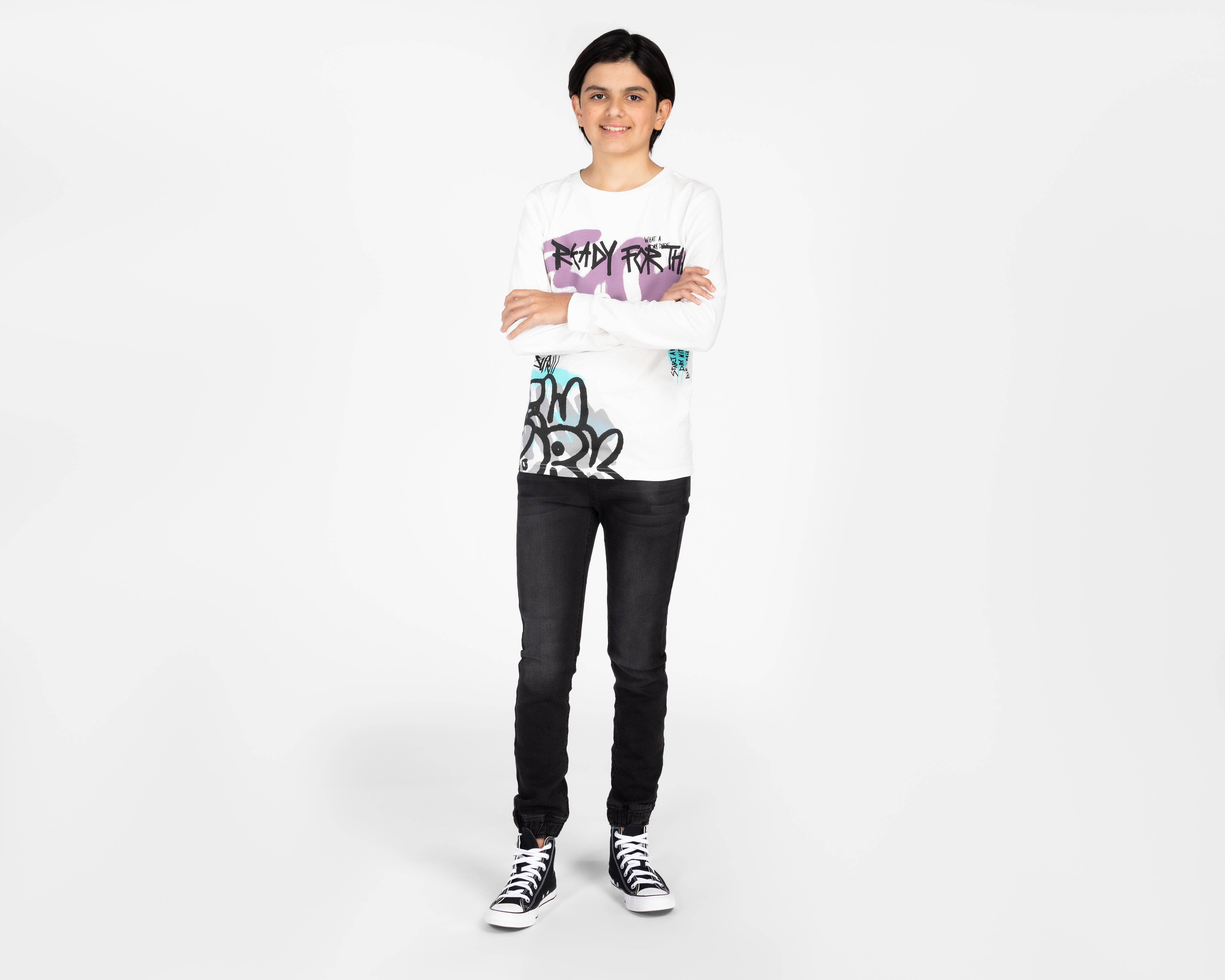 Foto 4 pulgar | Playera Neo*City Manga Larga Juvenil