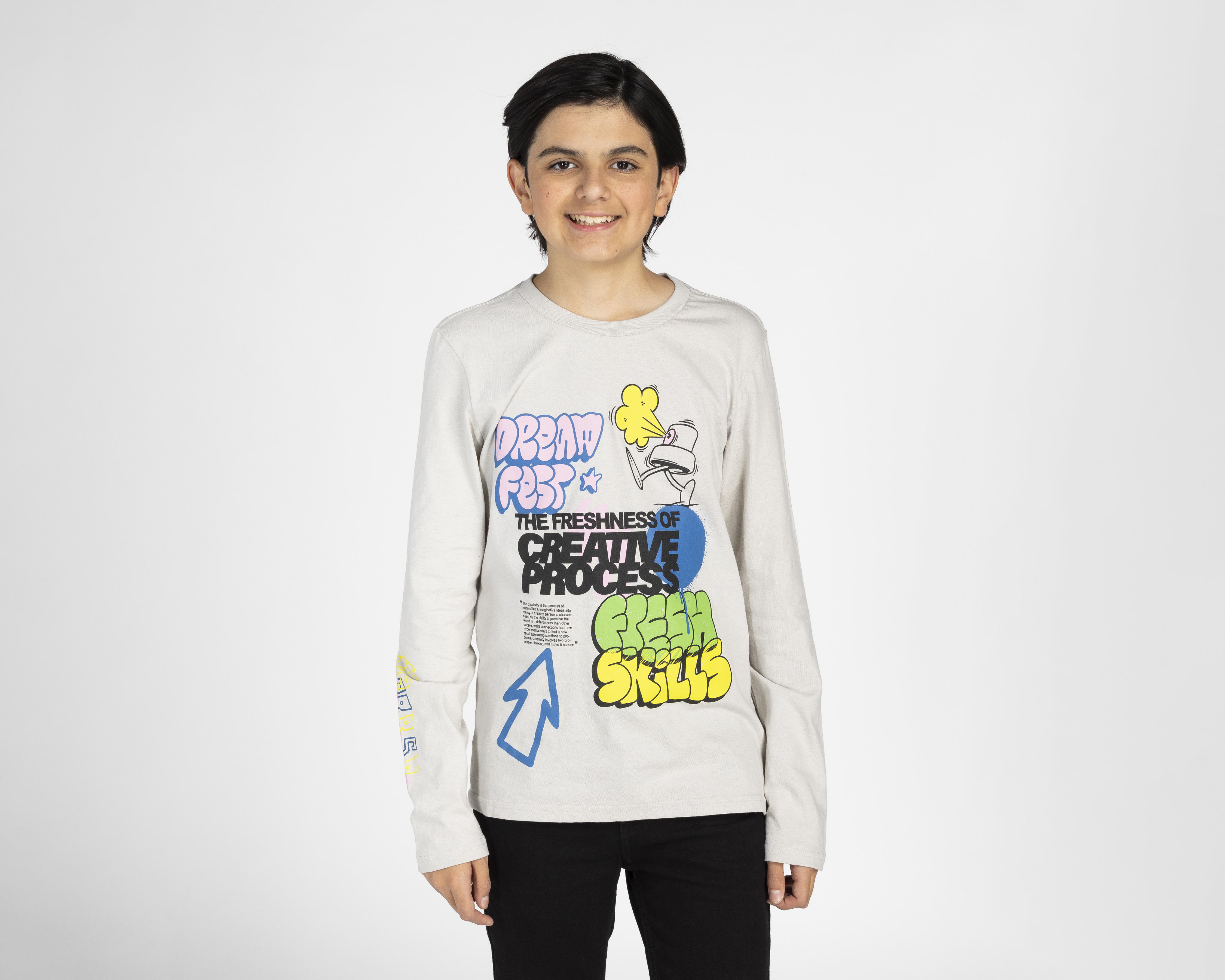Playera Neo*City Manga Larga Estampada para Niño $105