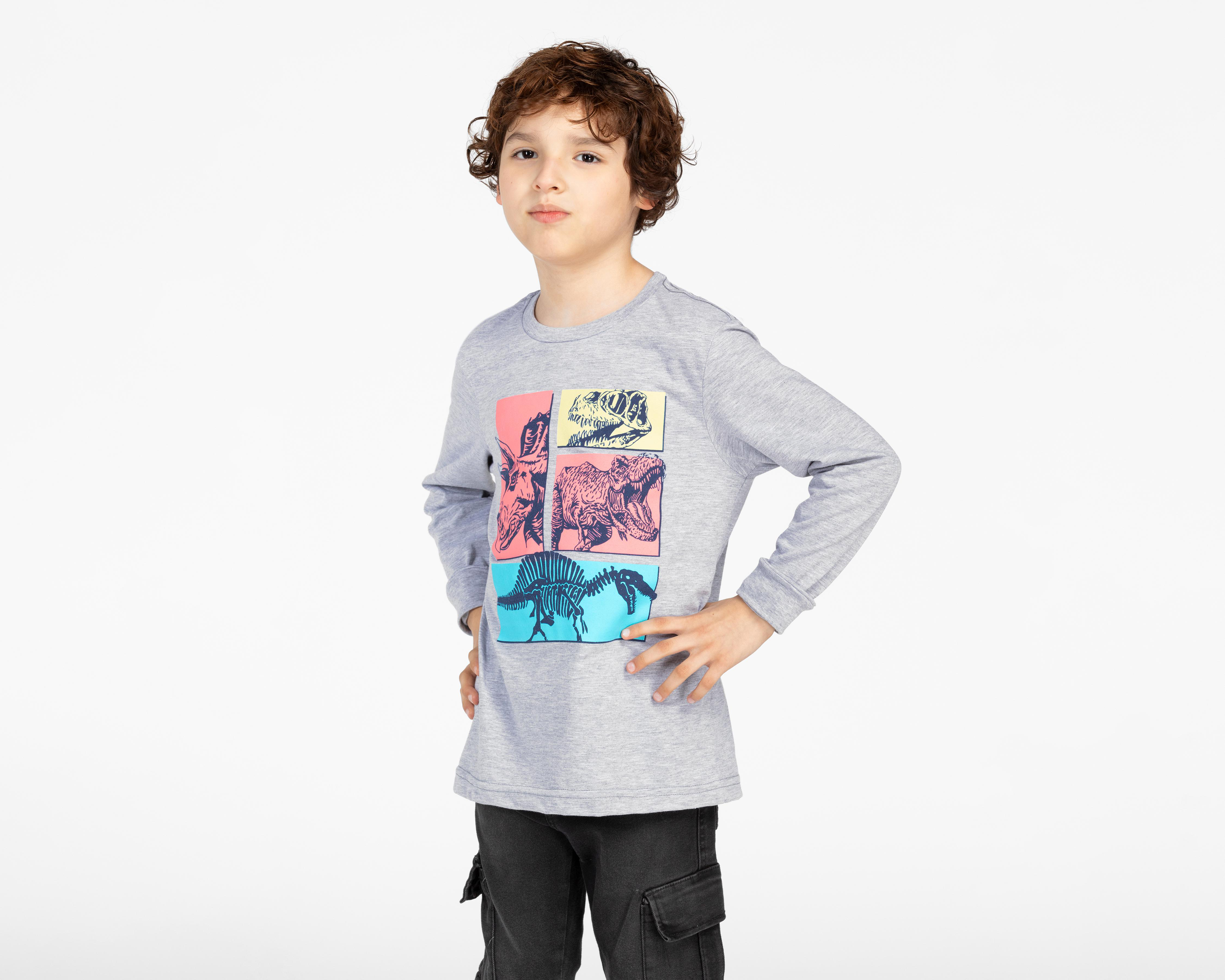 Playera Refill Manga Larga Estampada para Niño