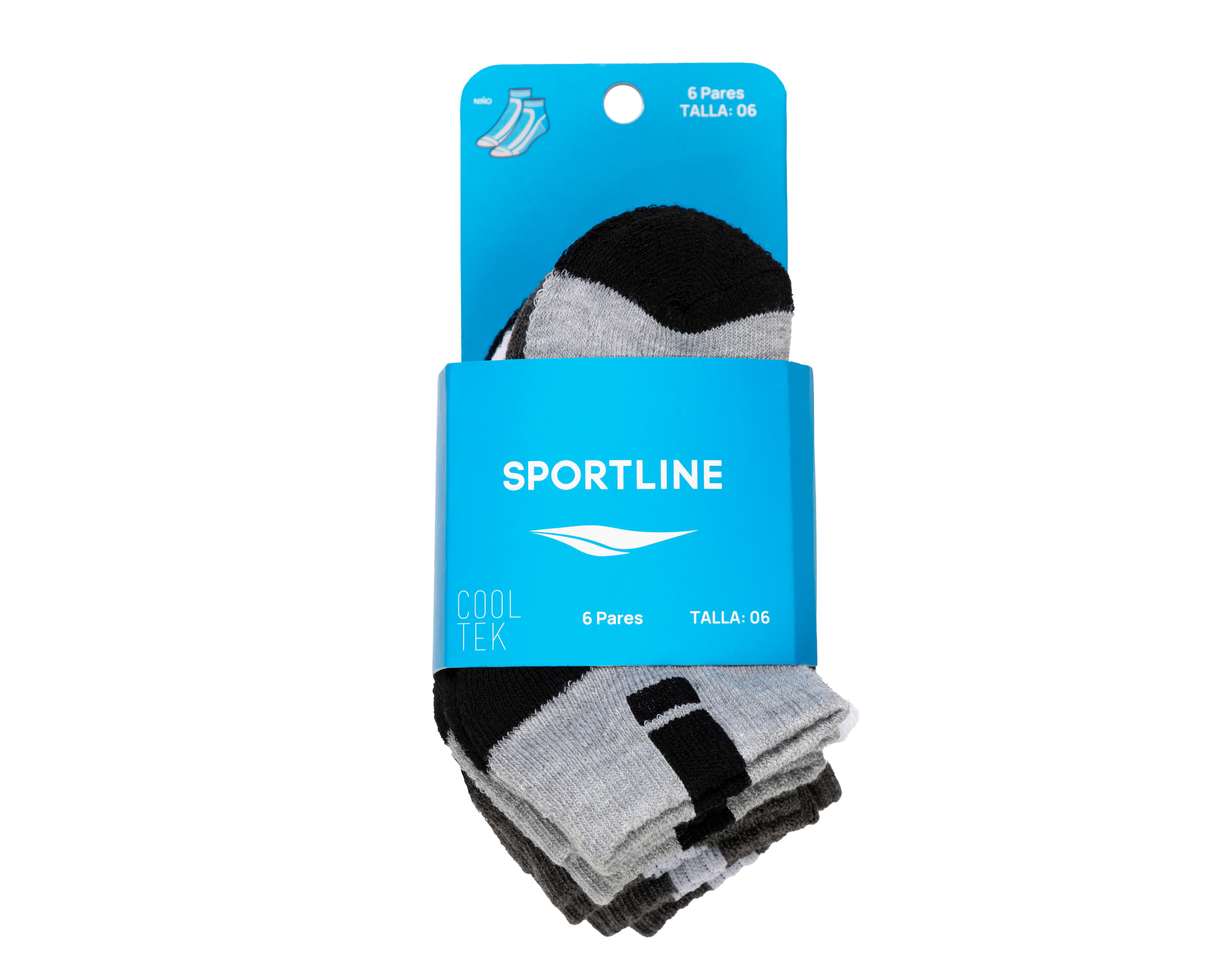 Foto 4 pulgar | Calcetas Deportivas Sportline para Niño 6 Pares