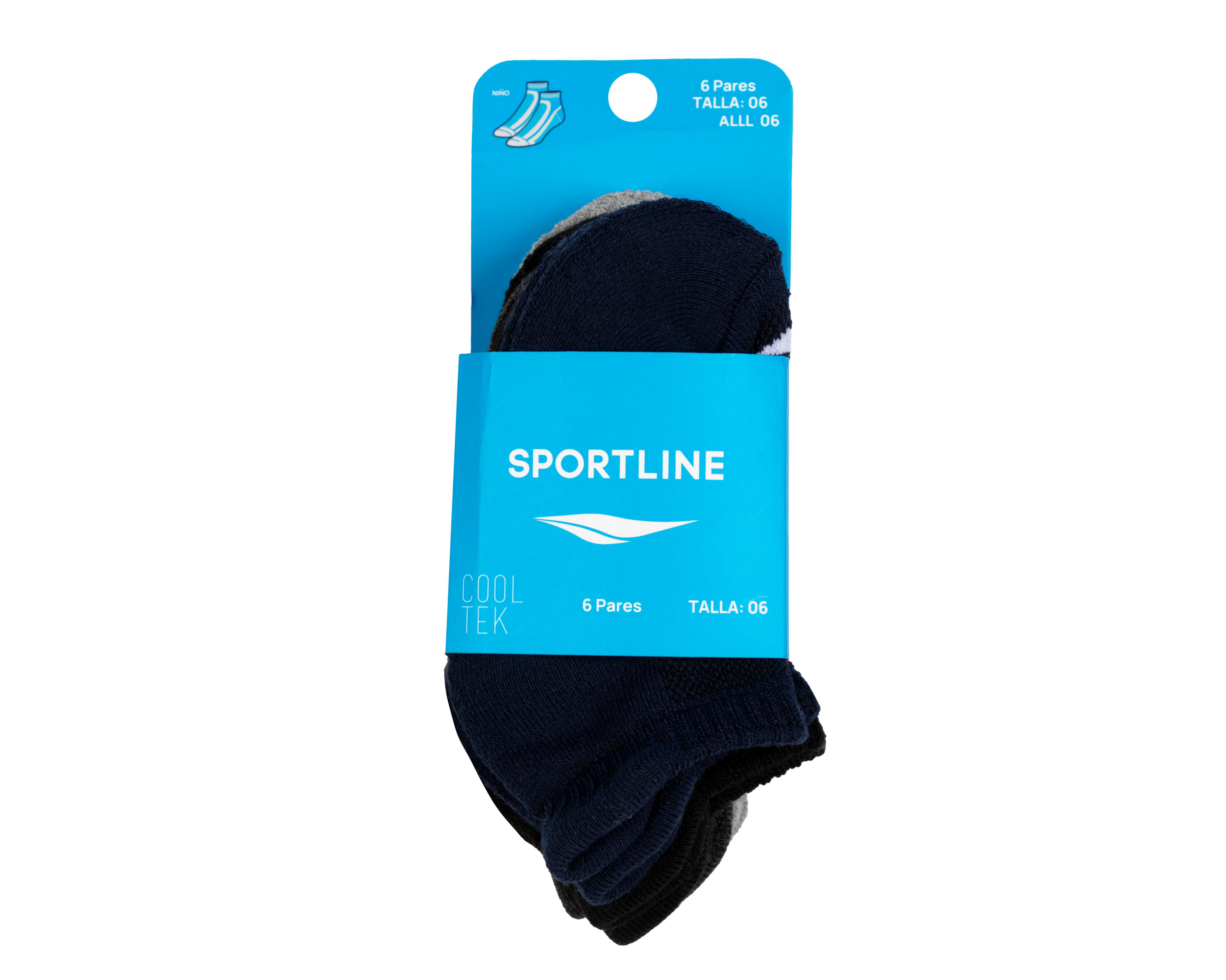 Foto 4 pulgar | Calcetas Deportivas Sportline para Niño 6 Pares