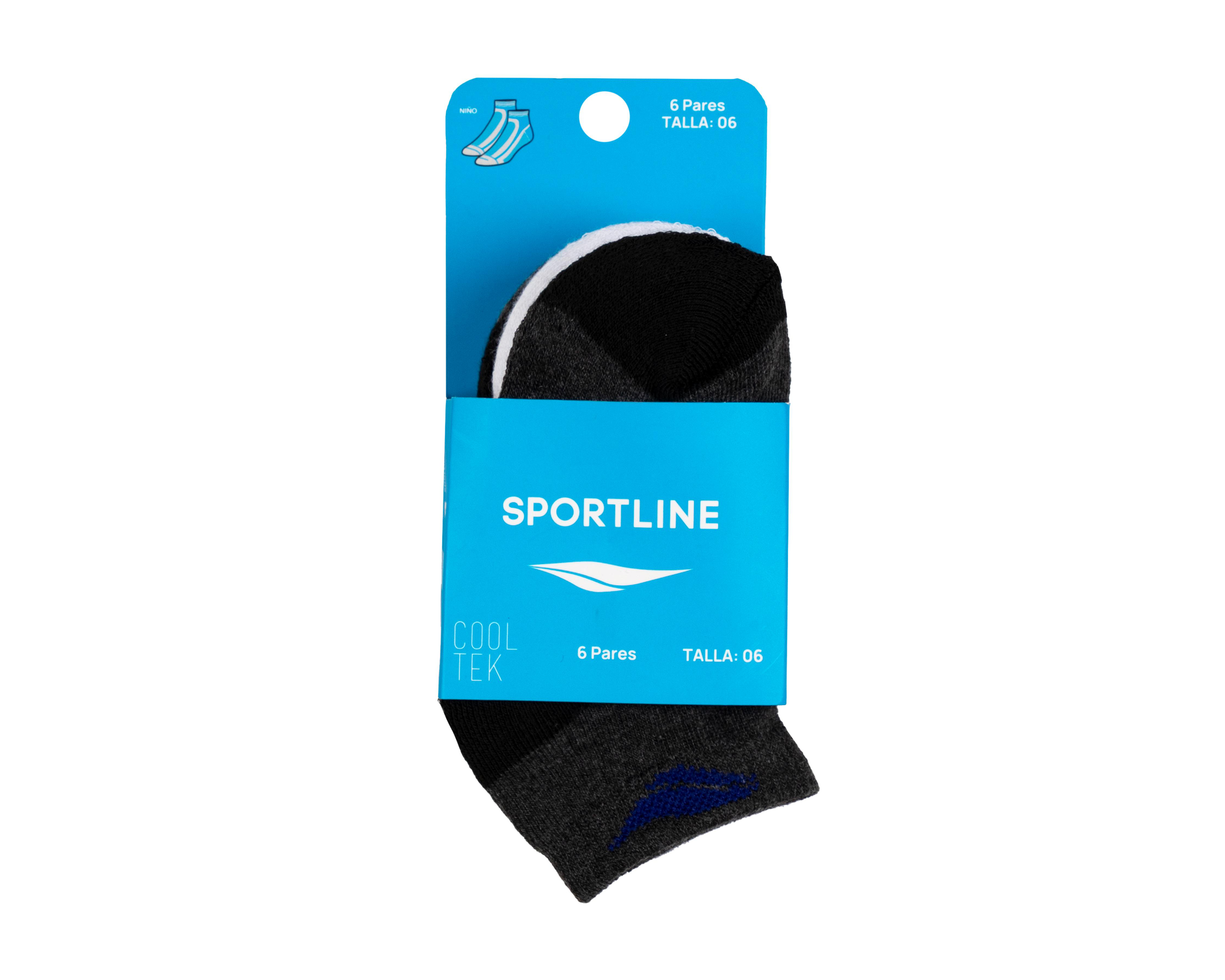 Foto 4 pulgar | Calcetas Deportivas Sportline para Niño 6 Pares