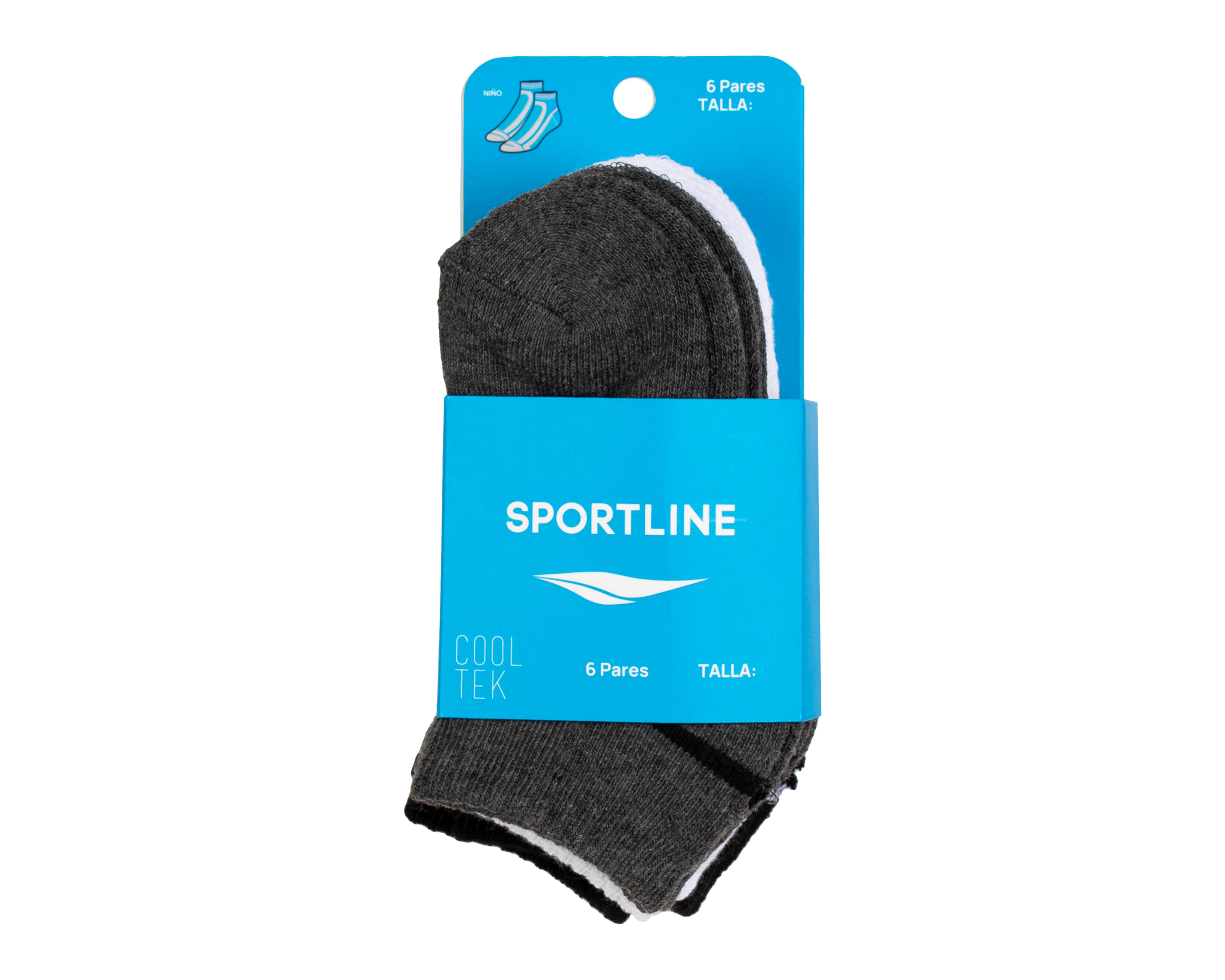 Foto 4 pulgar | Calcetas Deportivas Sportline para Niño 6 Pares