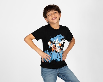 Foto 1 | Playera Sonic Manga Corta Estampada para Niño