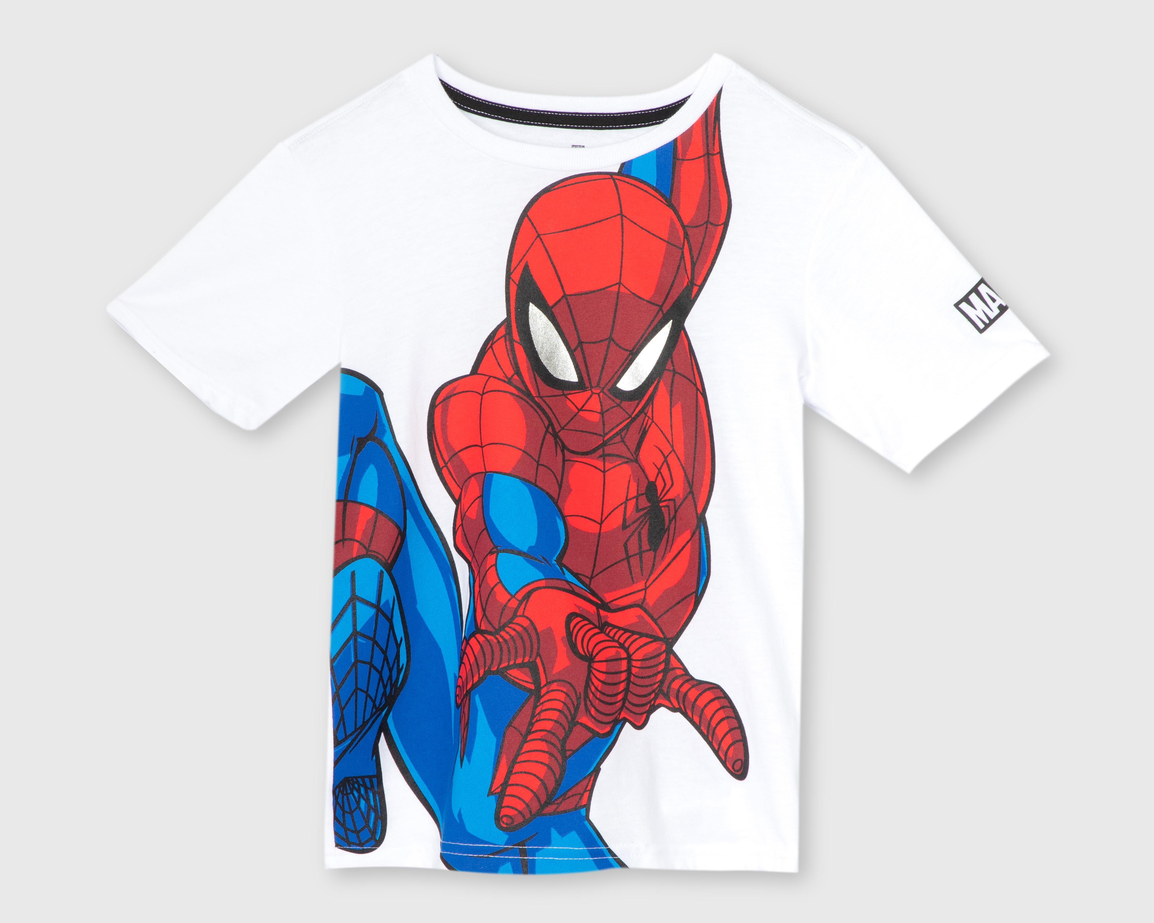 Foto 2 pulgar | Playera Marvel Spider-Man Manga Corta Estampada para Niño