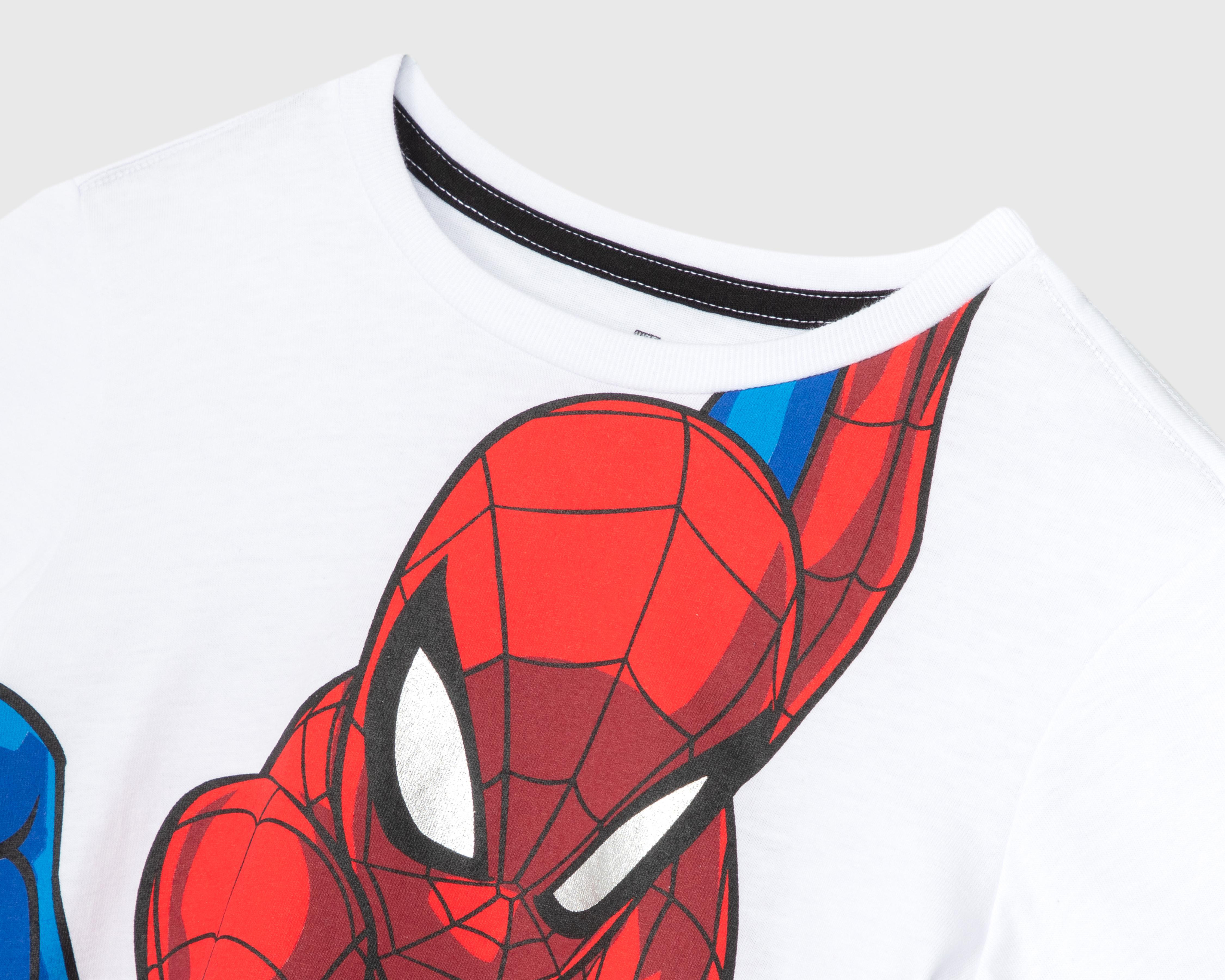Foto 4 pulgar | Playera Marvel Spider-Man Manga Corta Estampada para Niño