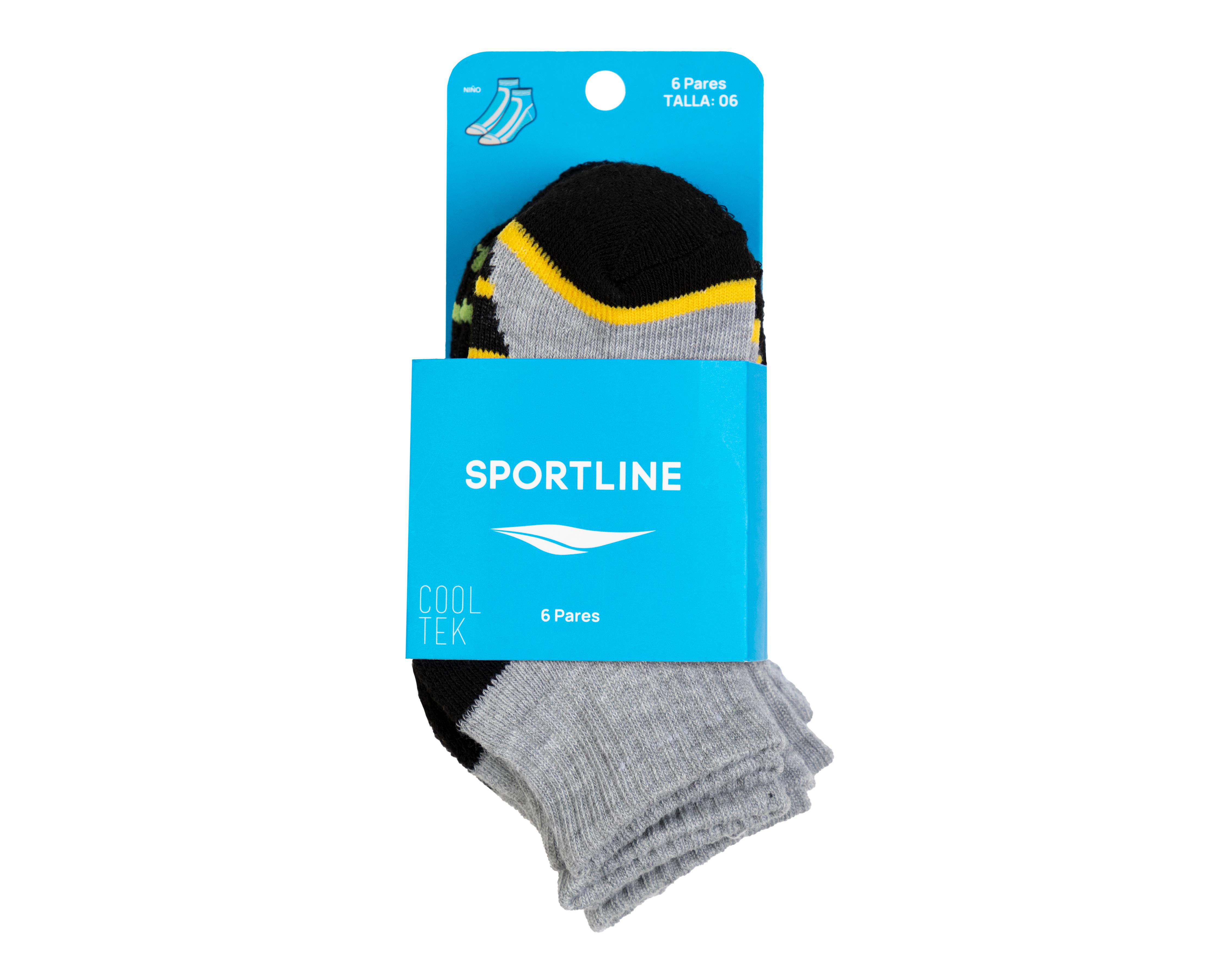 Foto 4 pulgar | Calcetas Deportivas Sportline para Niño 6 Pares