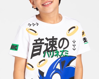Foto 4 | Playera Sonic Manga Corta Estampada para Niño