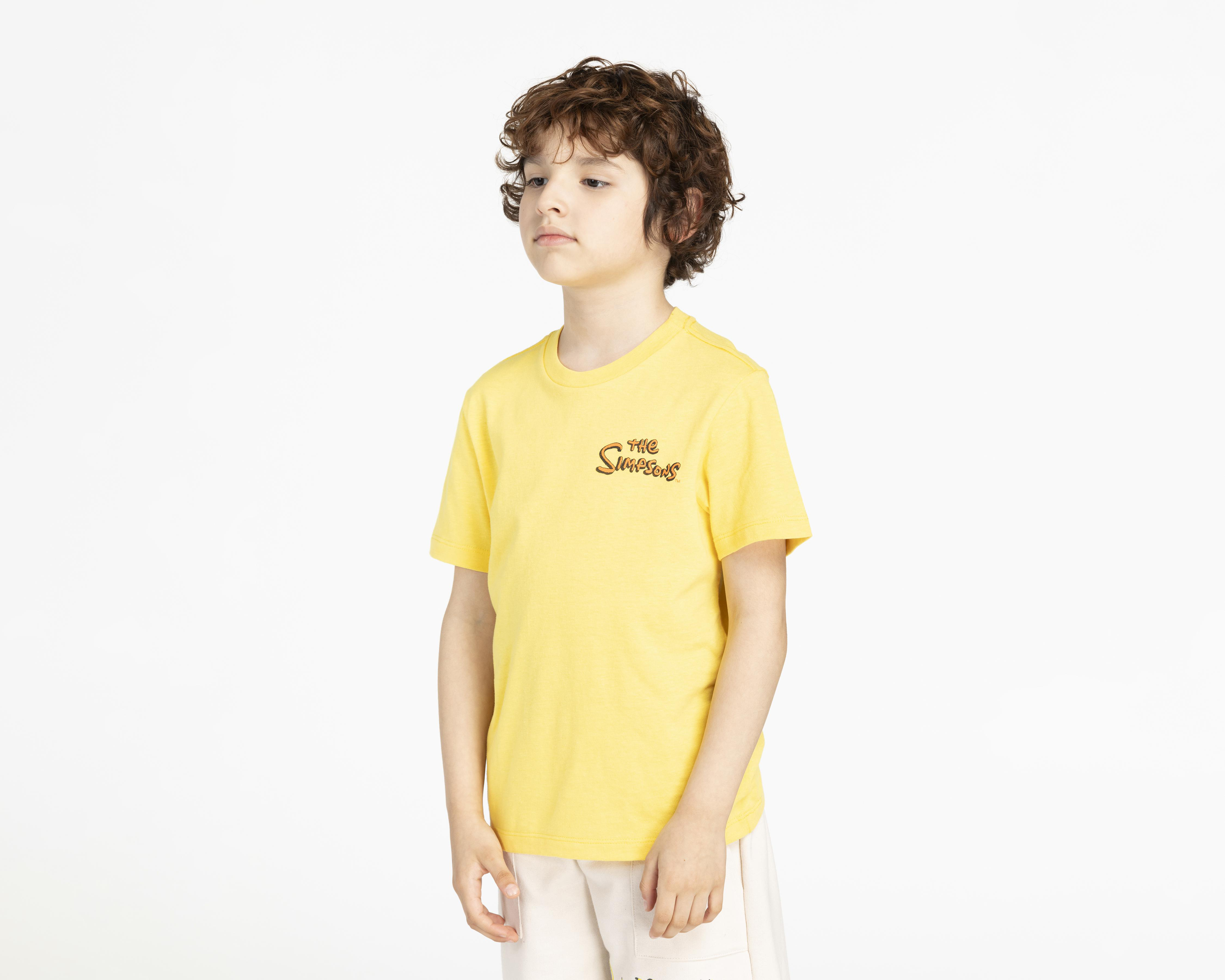 Foto 2 pulgar | Playera The Simpsons Manga Corta Estampada para Niño