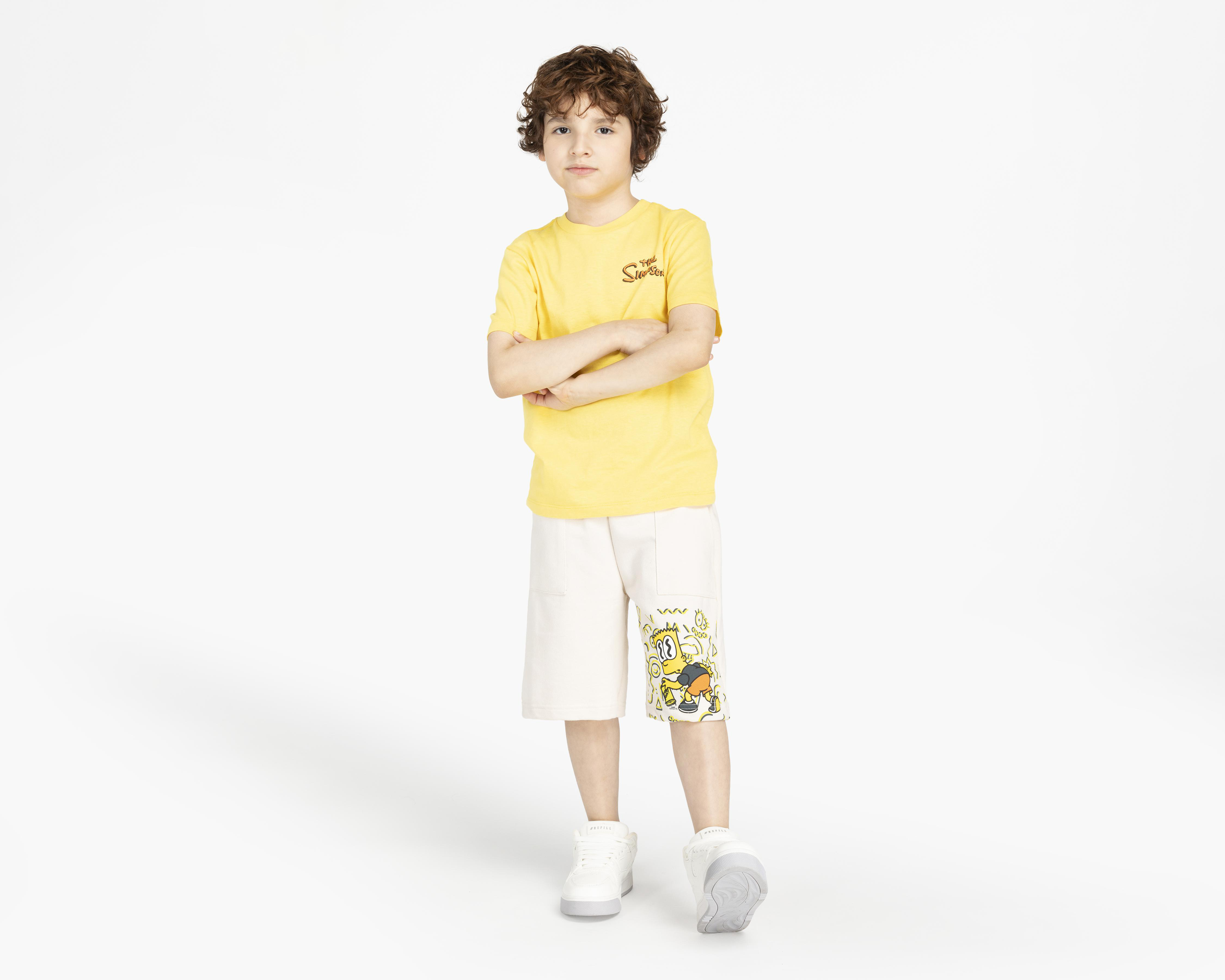 Foto 3 pulgar | Playera The Simpsons Manga Corta Estampada para Niño