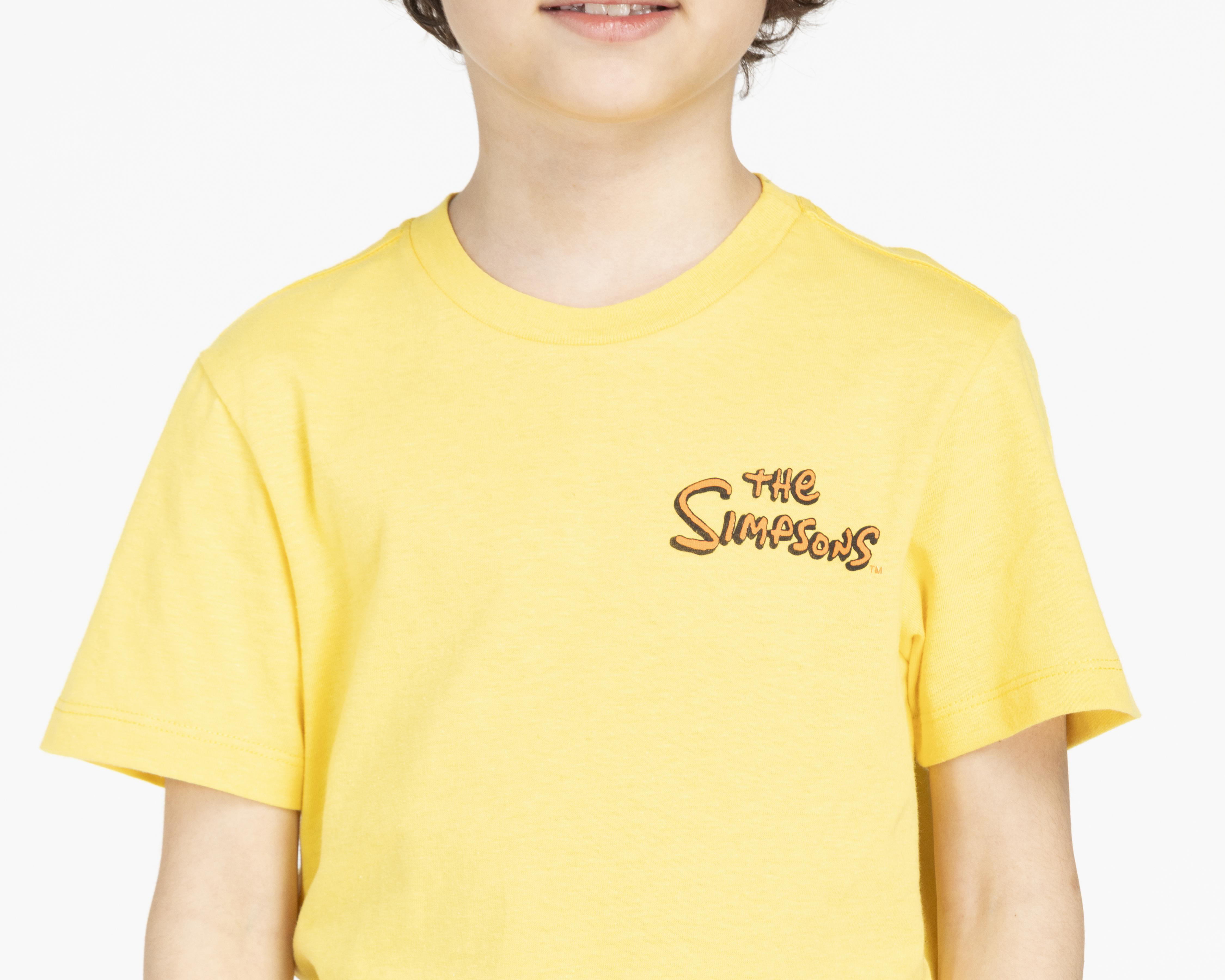 Foto 5 pulgar | Playera The Simpsons Manga Corta Estampada para Niño