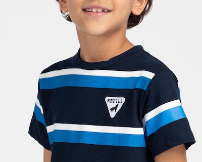 Foto 4 | Playera de Cuello Redondo Azul Refill para Niño