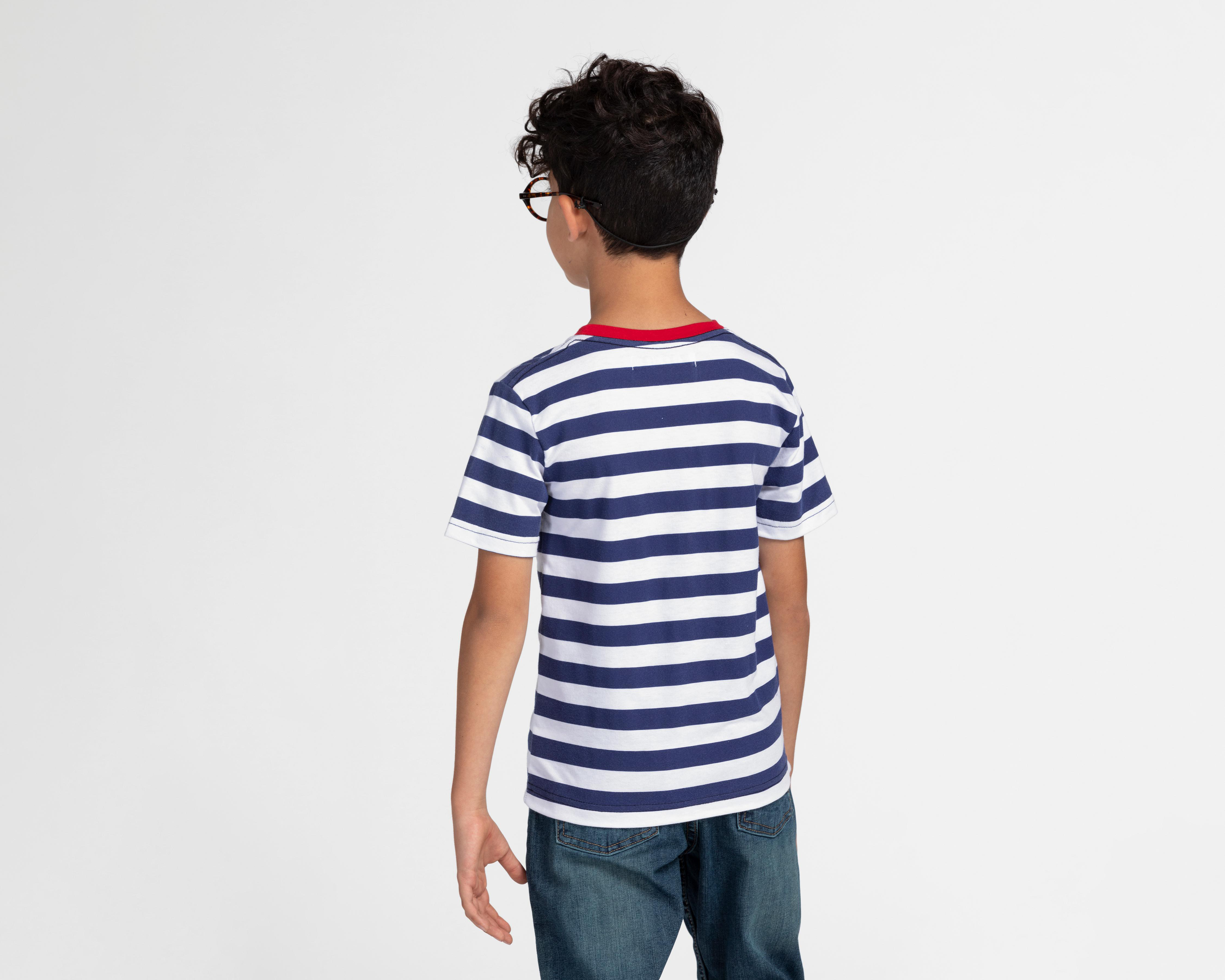 Foto 2 | Playera Refill Manga Corta a Rayas para Niño