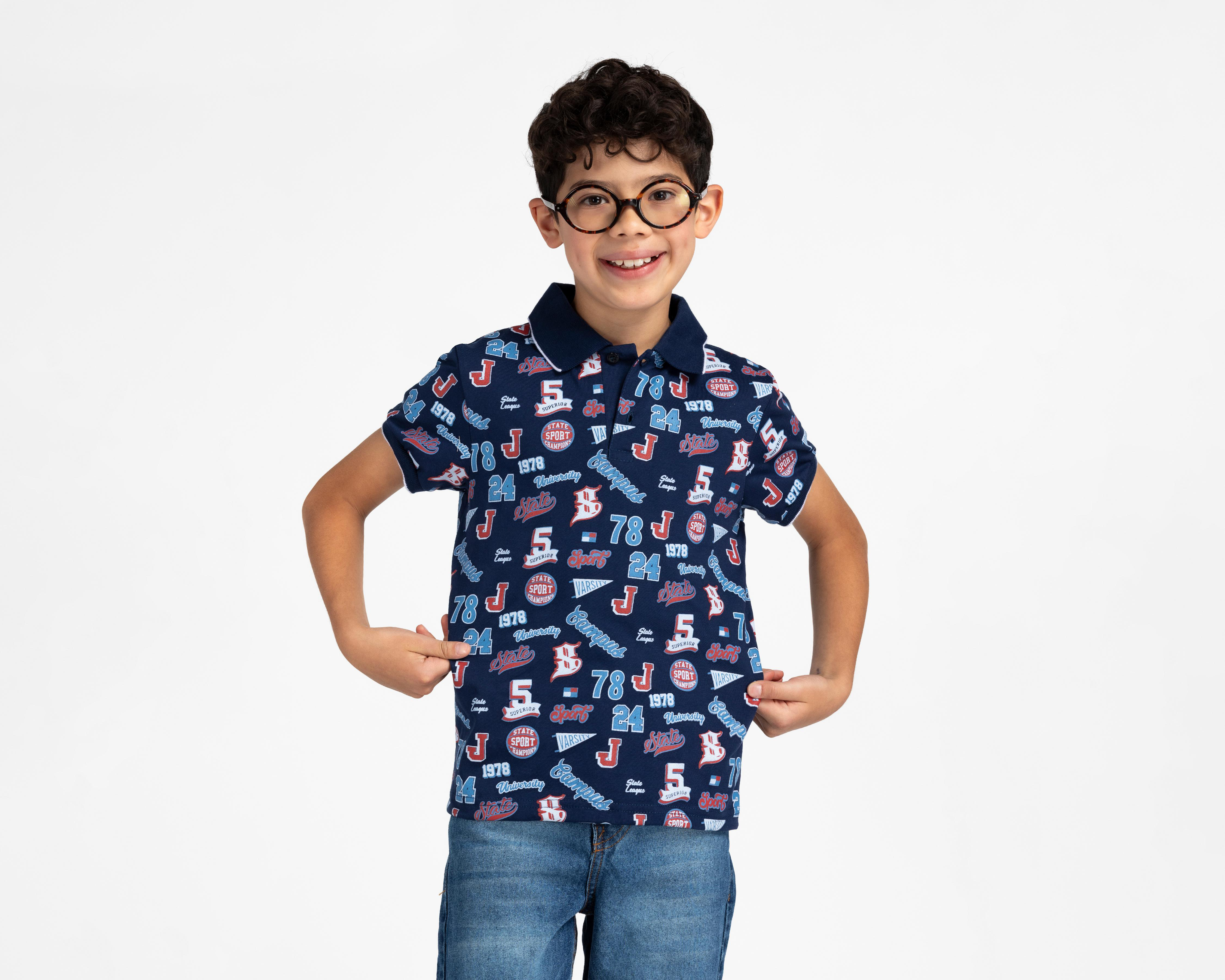Foto 2 pulgar | Playera Refill Manga Corta Estampada para Niño