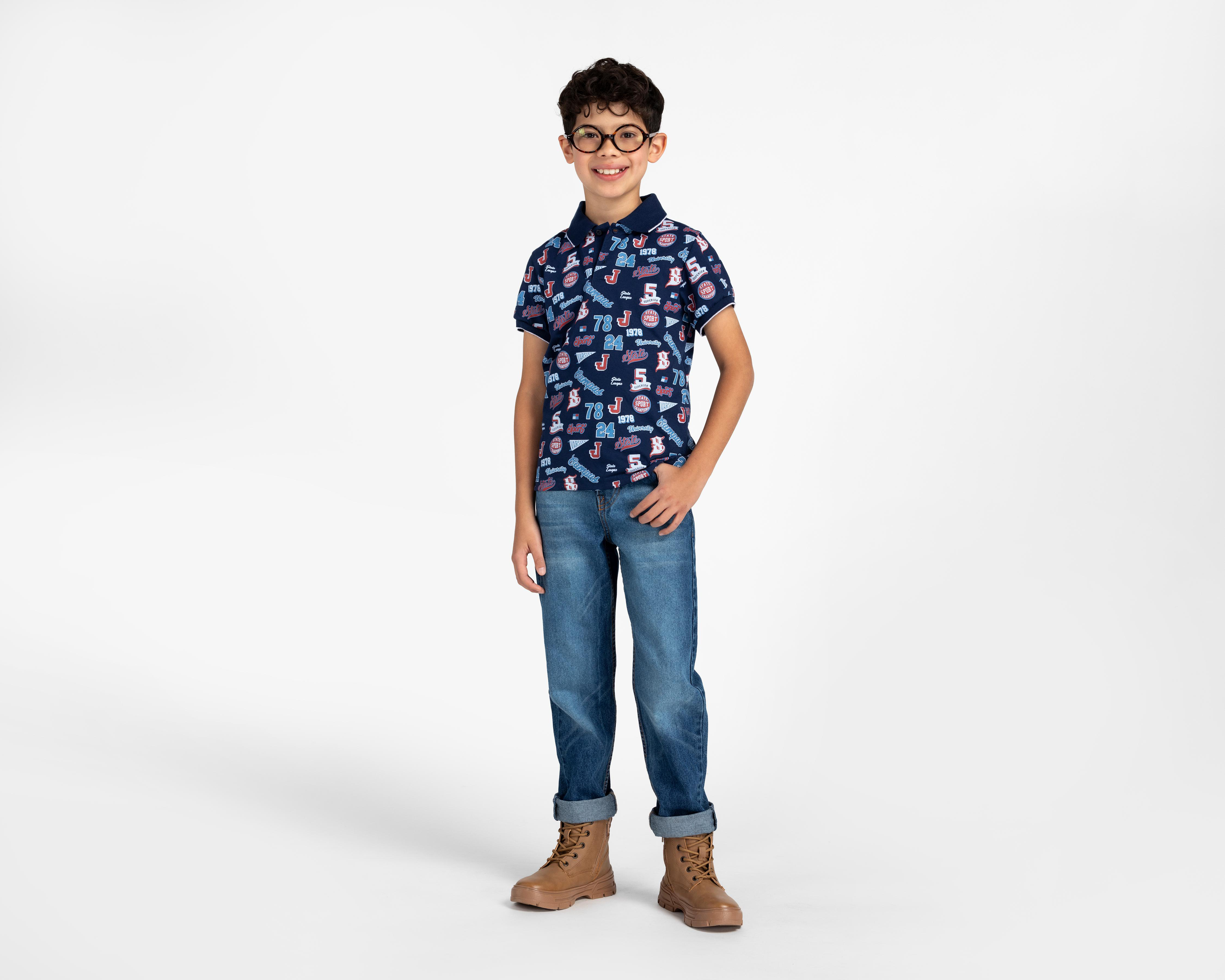 Foto 4 pulgar | Playera Refill Manga Corta Estampada para Niño