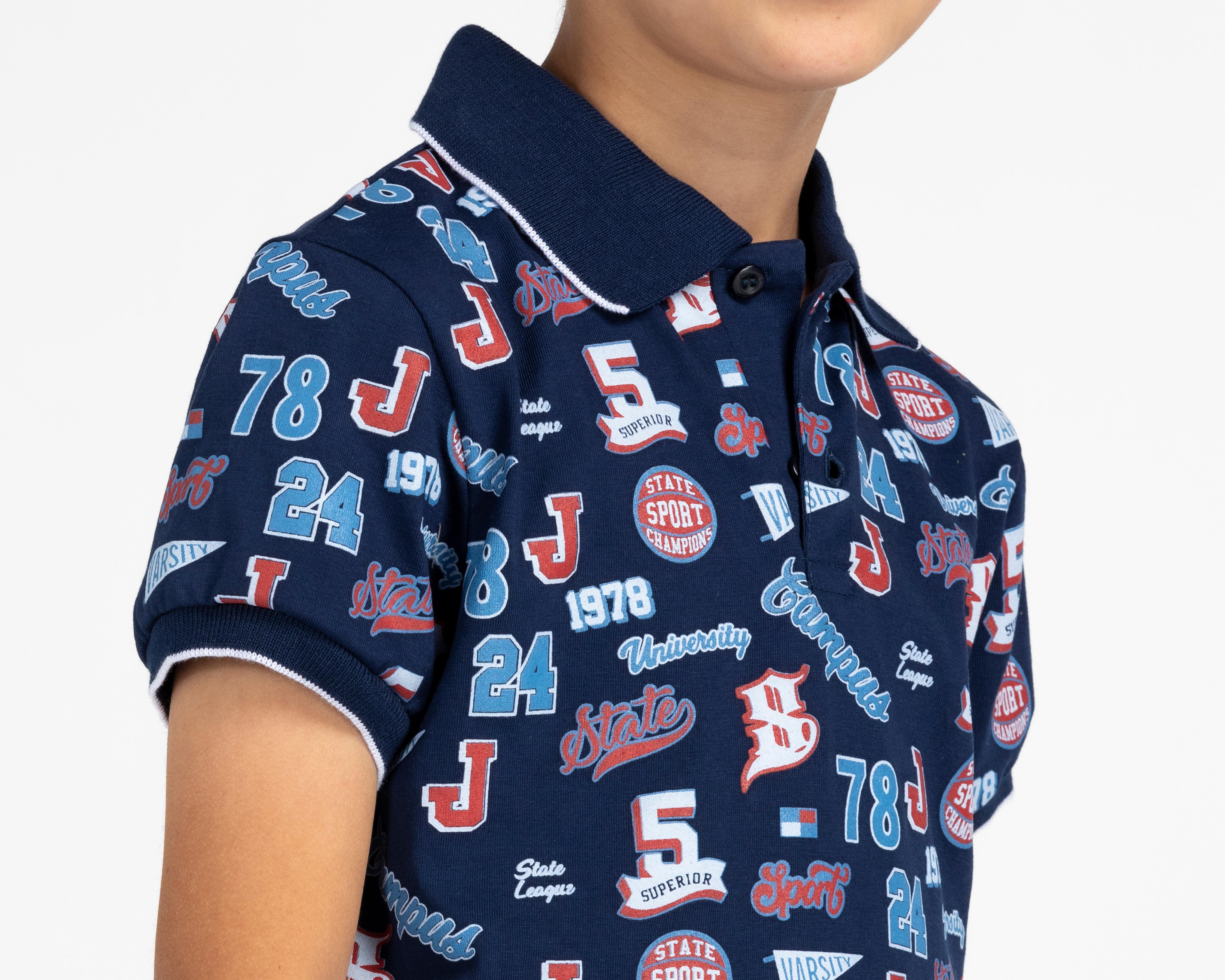 Foto 5 pulgar | Playera Refill Manga Corta Estampada para Niño