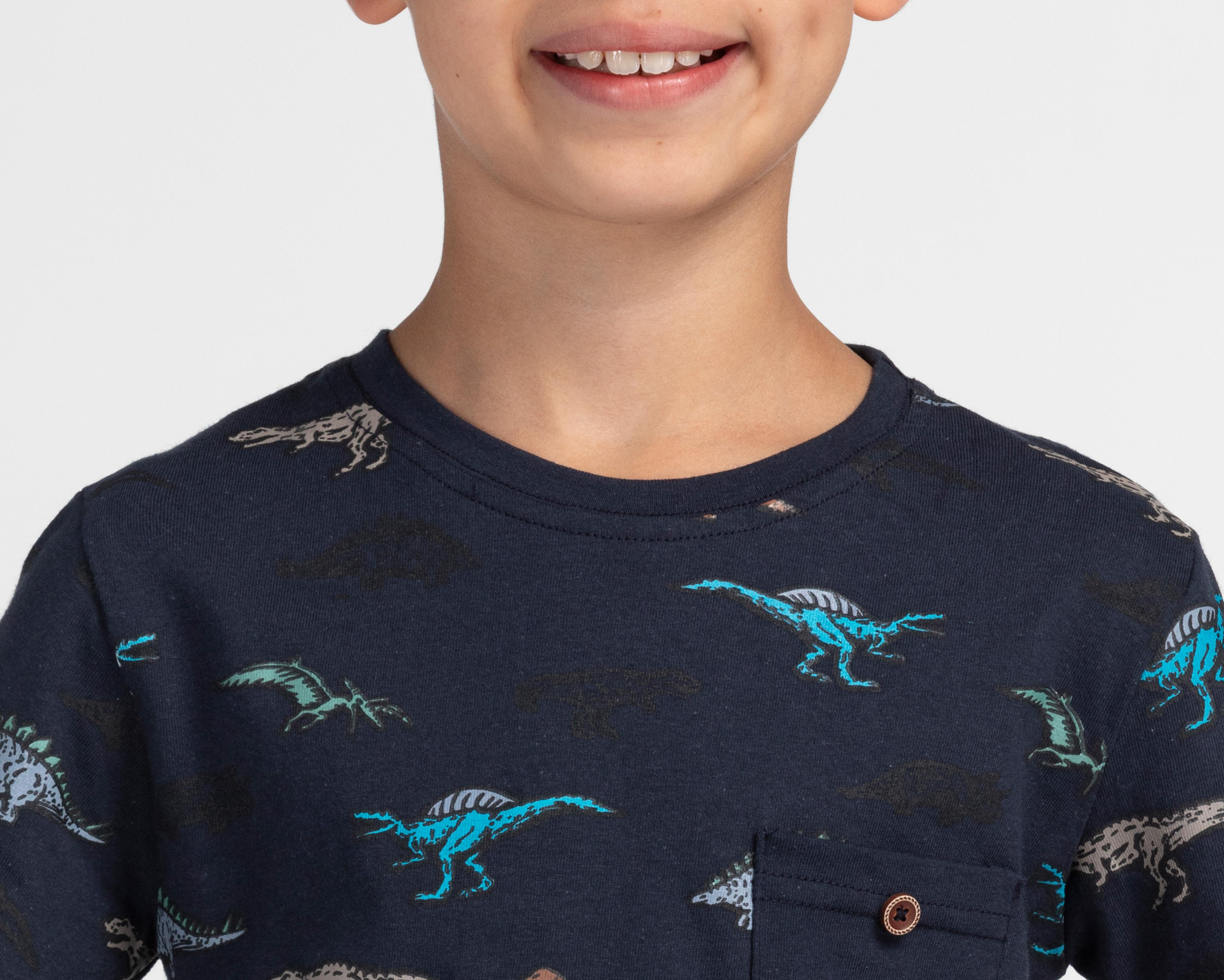 Foto 5 pulgar | Playera Refill Manga Corta de Dinosaurios para Niño