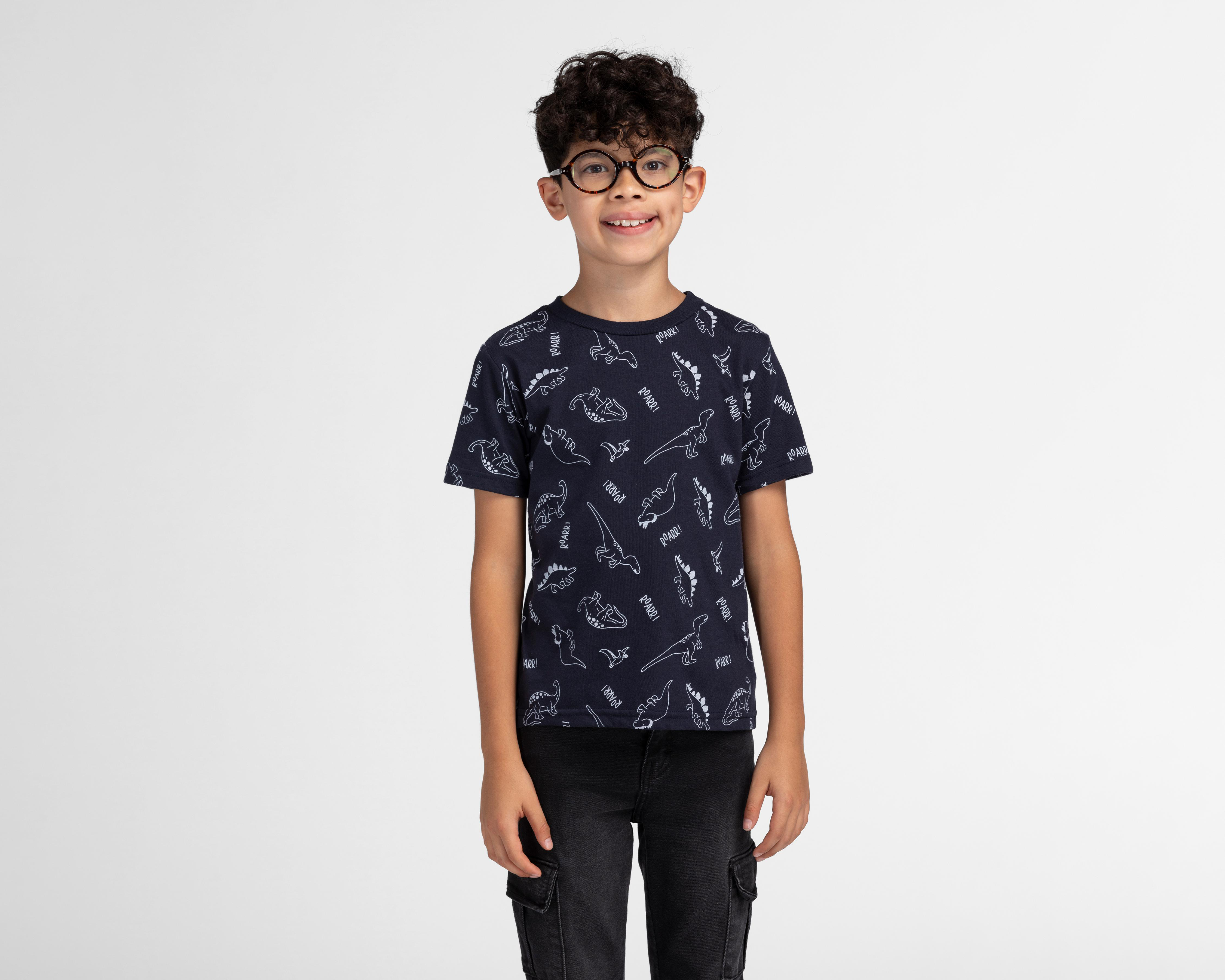Foto 2 pulgar | Playera Refill Manga Corta Estampada para Niño