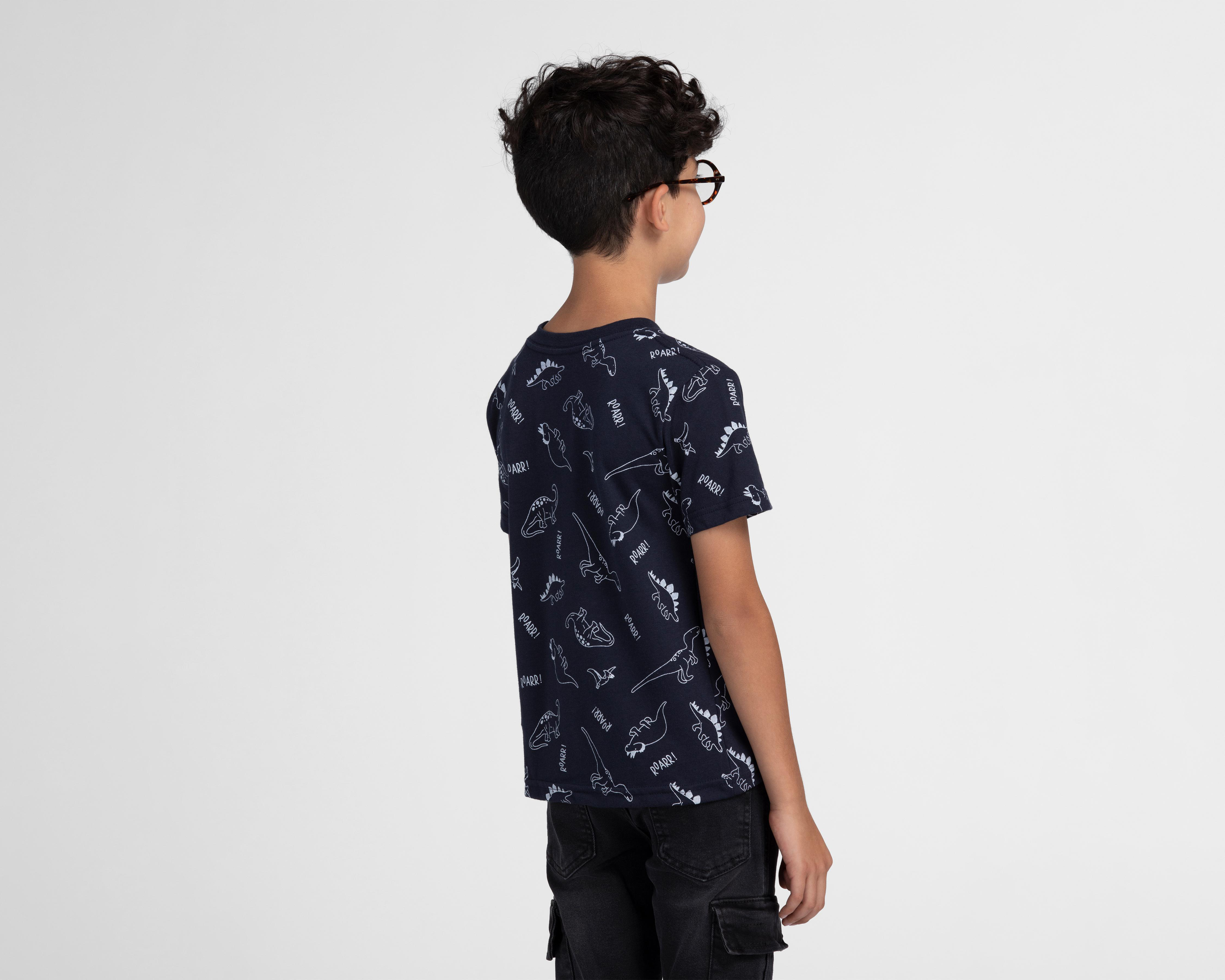 Foto 4 pulgar | Playera Refill Manga Corta Estampada para Niño