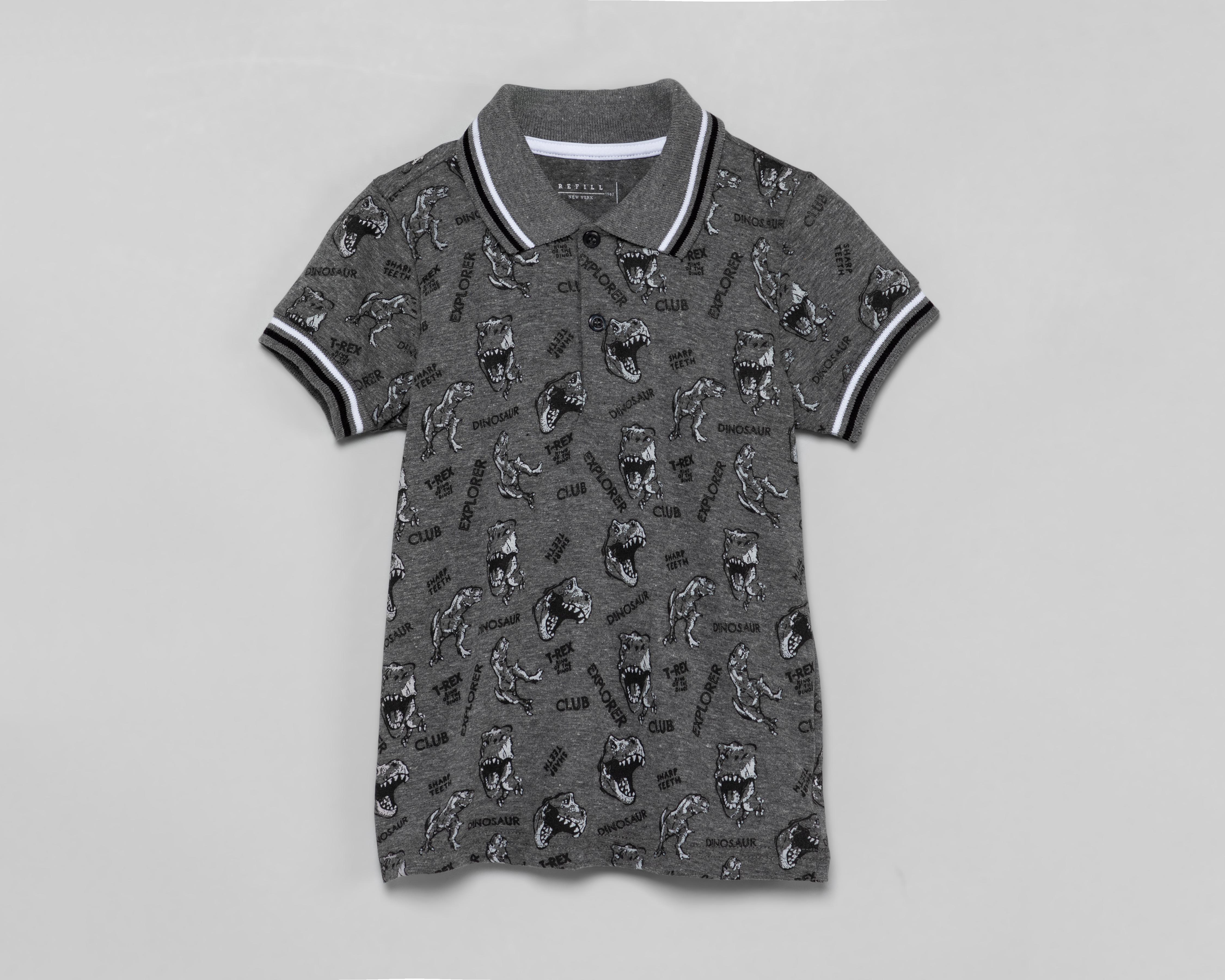 Foto 1 | Playera Refill Manga Corta con Print de Dinosaurios para Niño