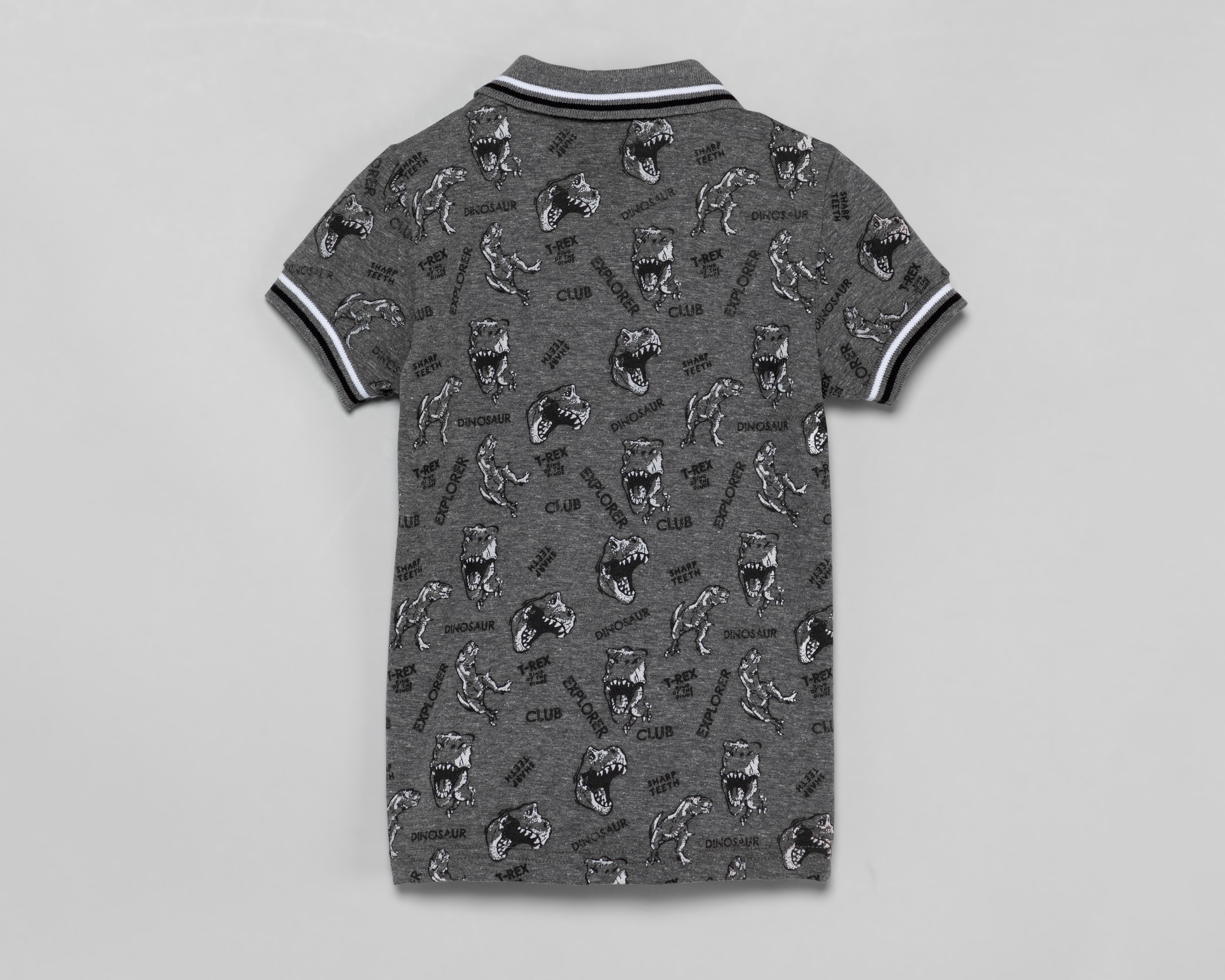 Foto 3 pulgar | Playera Refill Manga Corta con Print de Dinosaurios para Niño