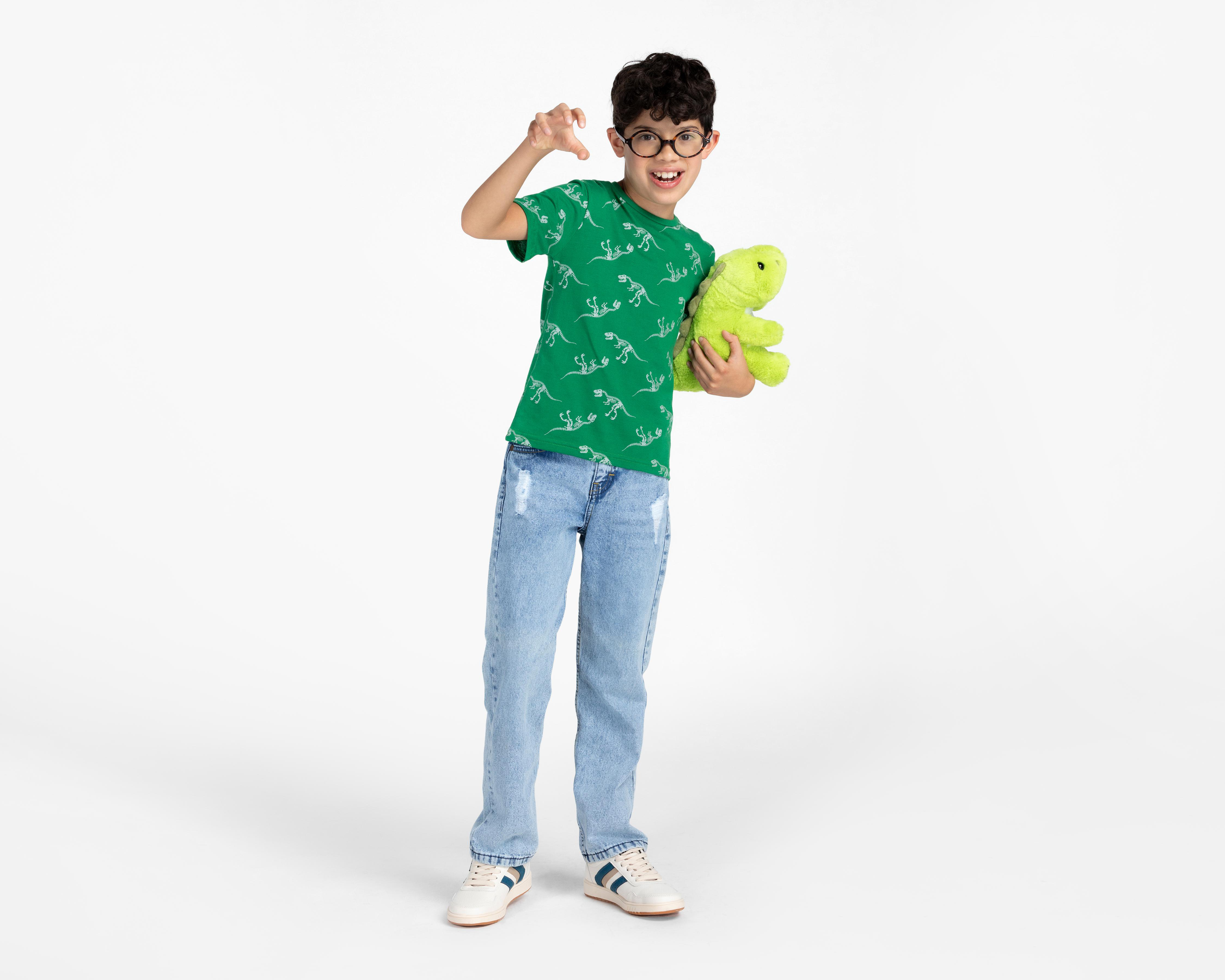 Foto 4 pulgar | Playera Refill Manga Corta Estampada para Niño