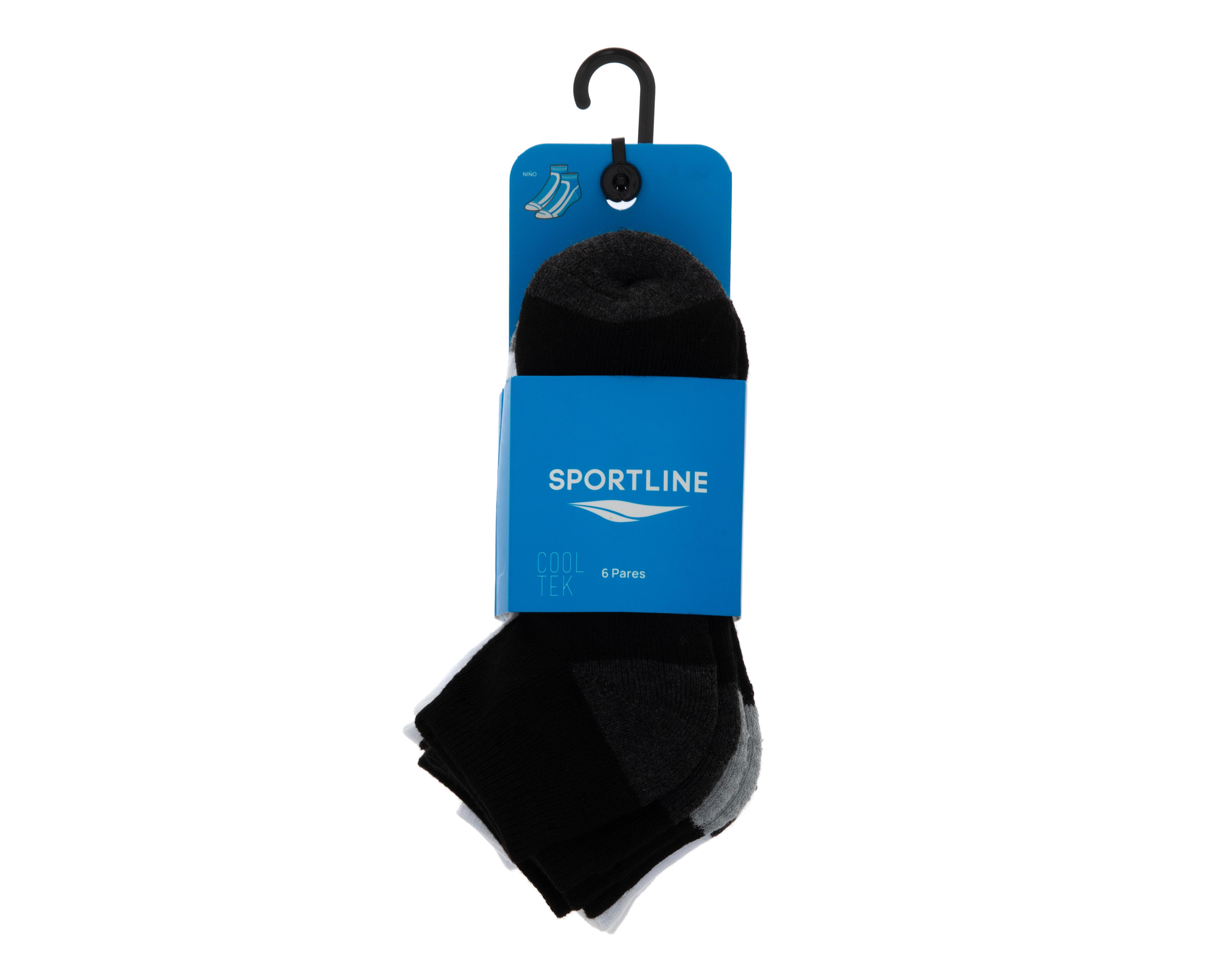 Foto 4 pulgar | Calcetines Deportivos Sportline Cooltek para Niño 6 Pares