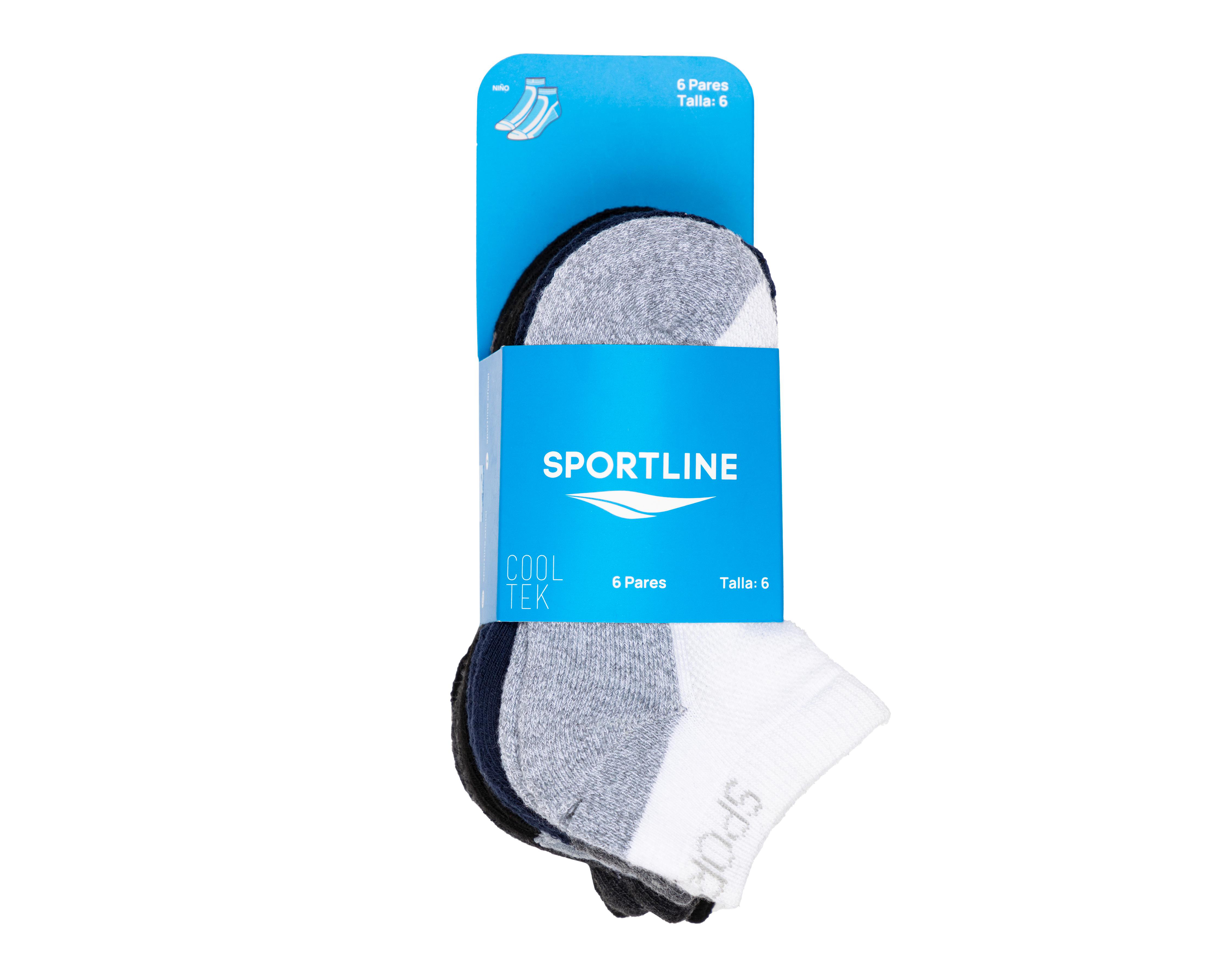 Foto 4 pulgar | Calcetas Deportivas Sportline para Niño 6 Pares