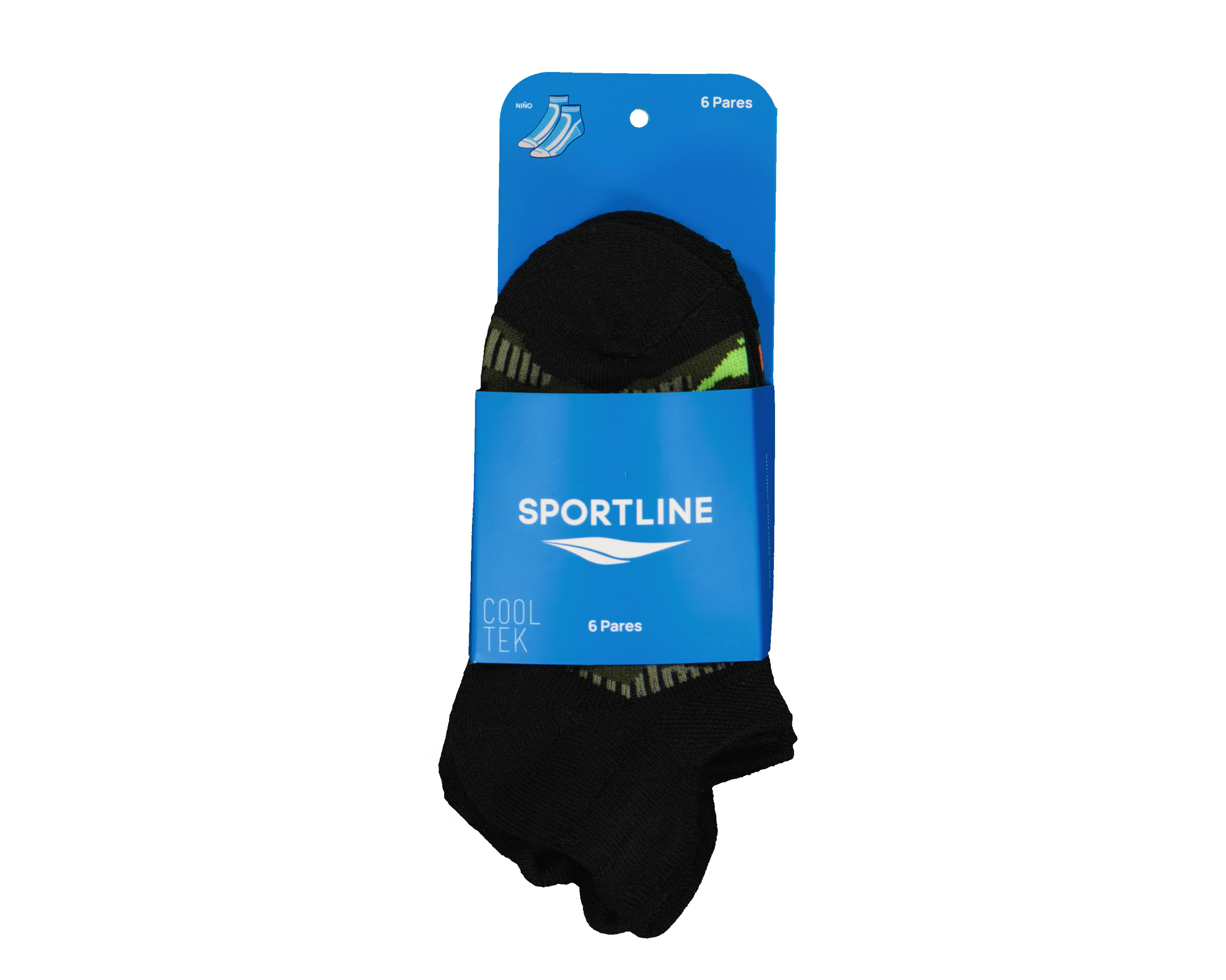 Foto 4 pulgar | Calcetas Cortas Deportivas Sportline para Niño 6 Pares