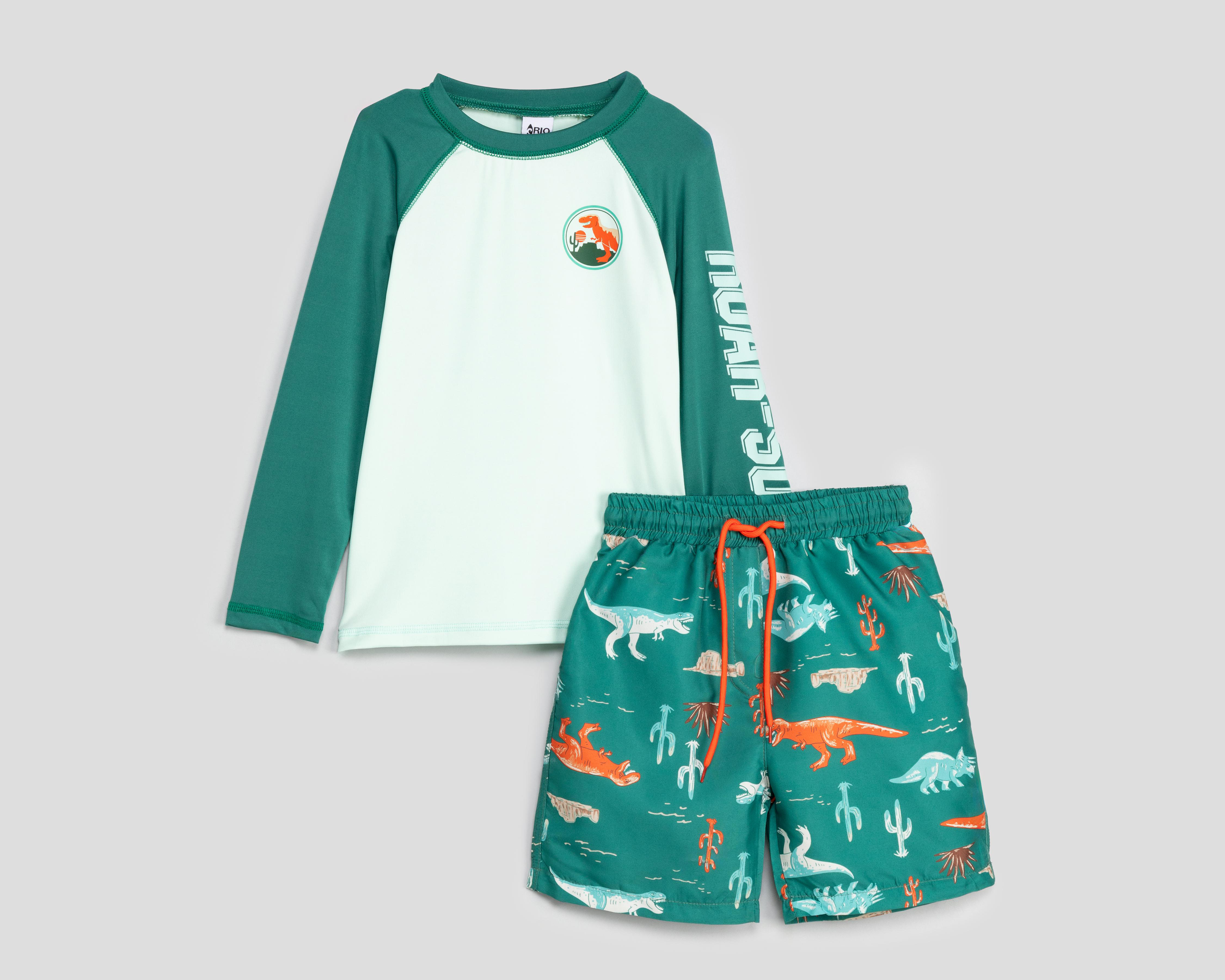 Foto 2 pulgar | Traje de Baño Rio Beach Print de Dinosaurios para Niño 2 Piezas