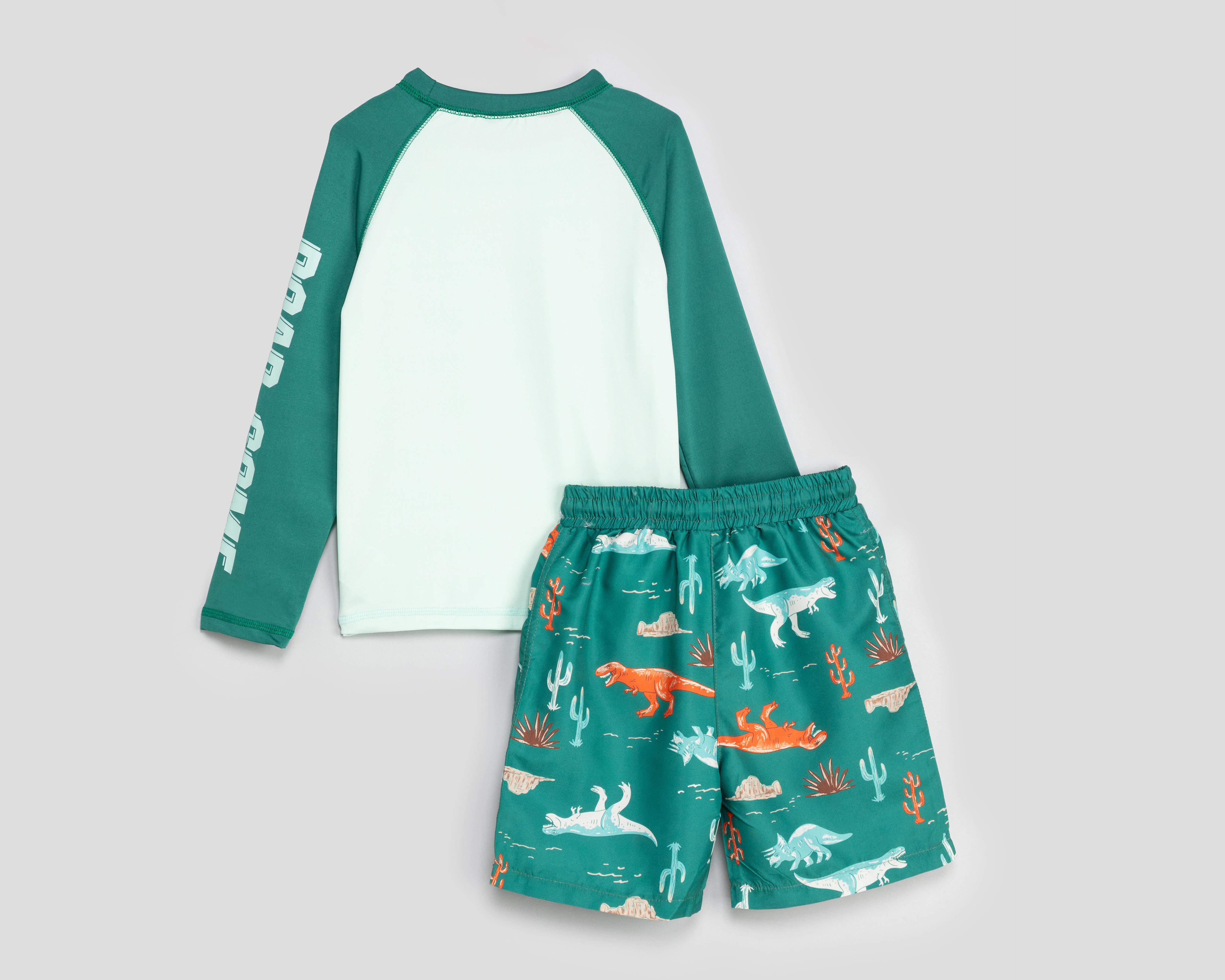 Foto 3 pulgar | Traje de Baño Rio Beach Print de Dinosaurios para Niño 2 Piezas