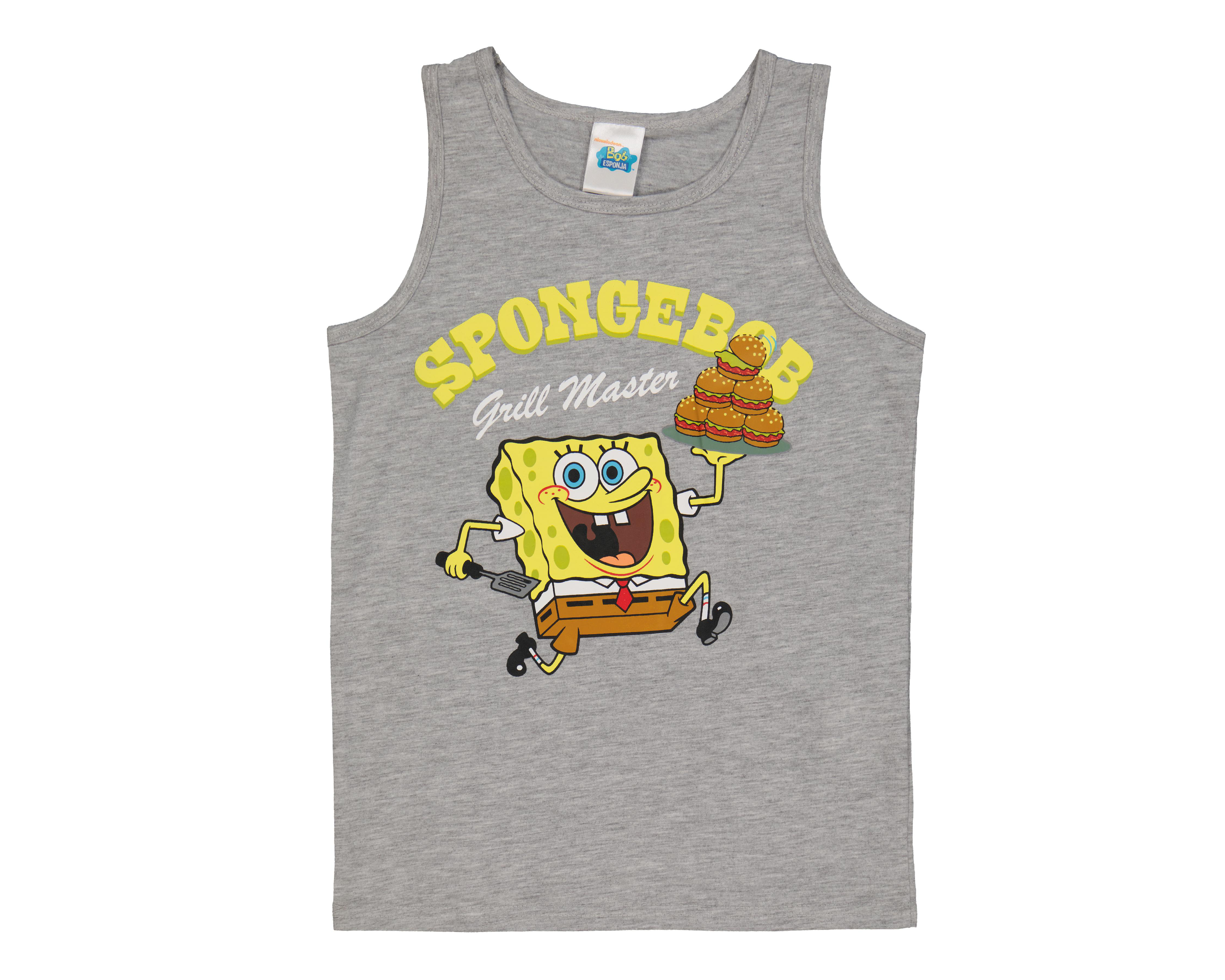 Foto 2 pulgar | Playera Bob Esponja sin Mangas Gris para Niño