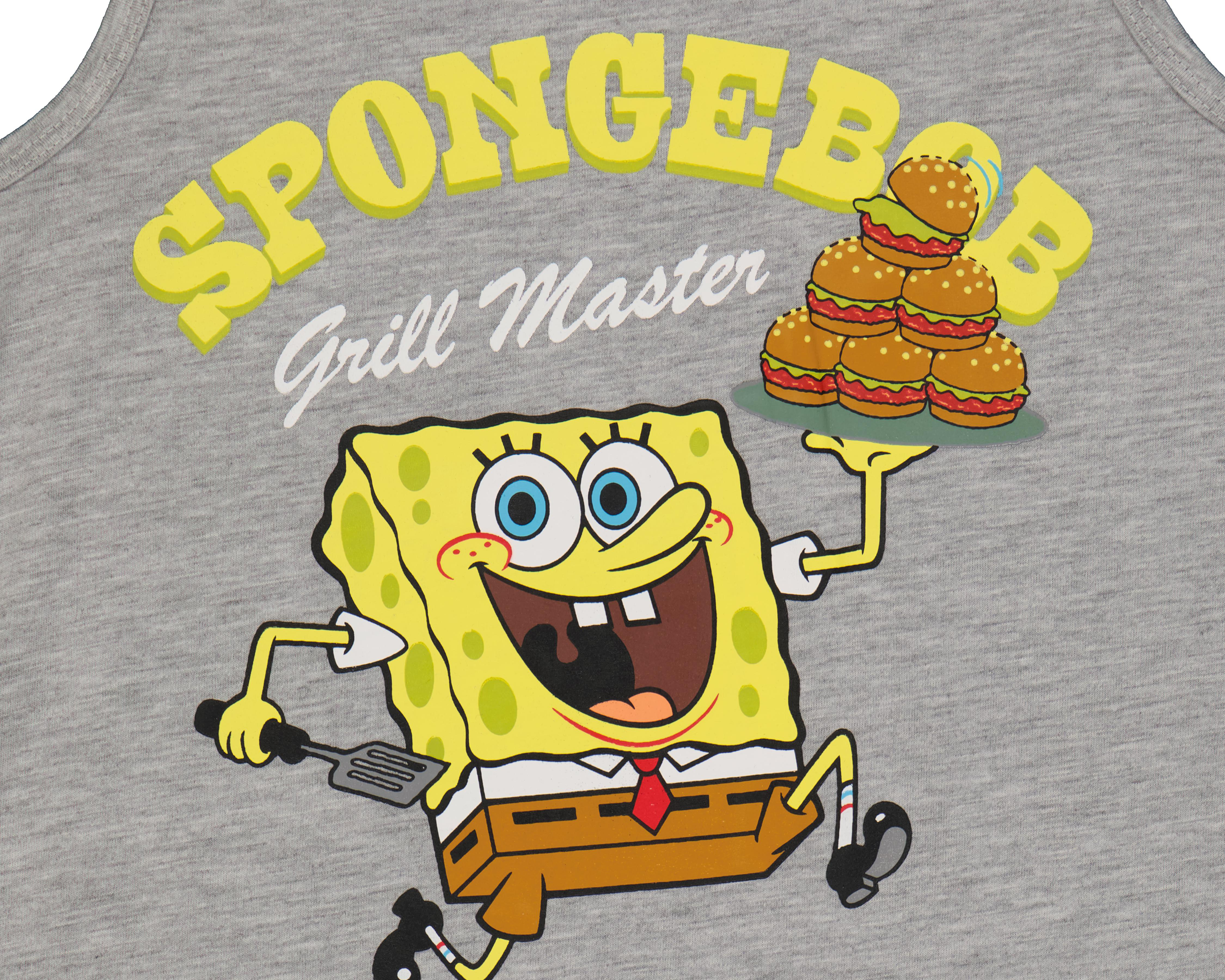 Foto 4 pulgar | Playera Bob Esponja sin Mangas Gris para Niño