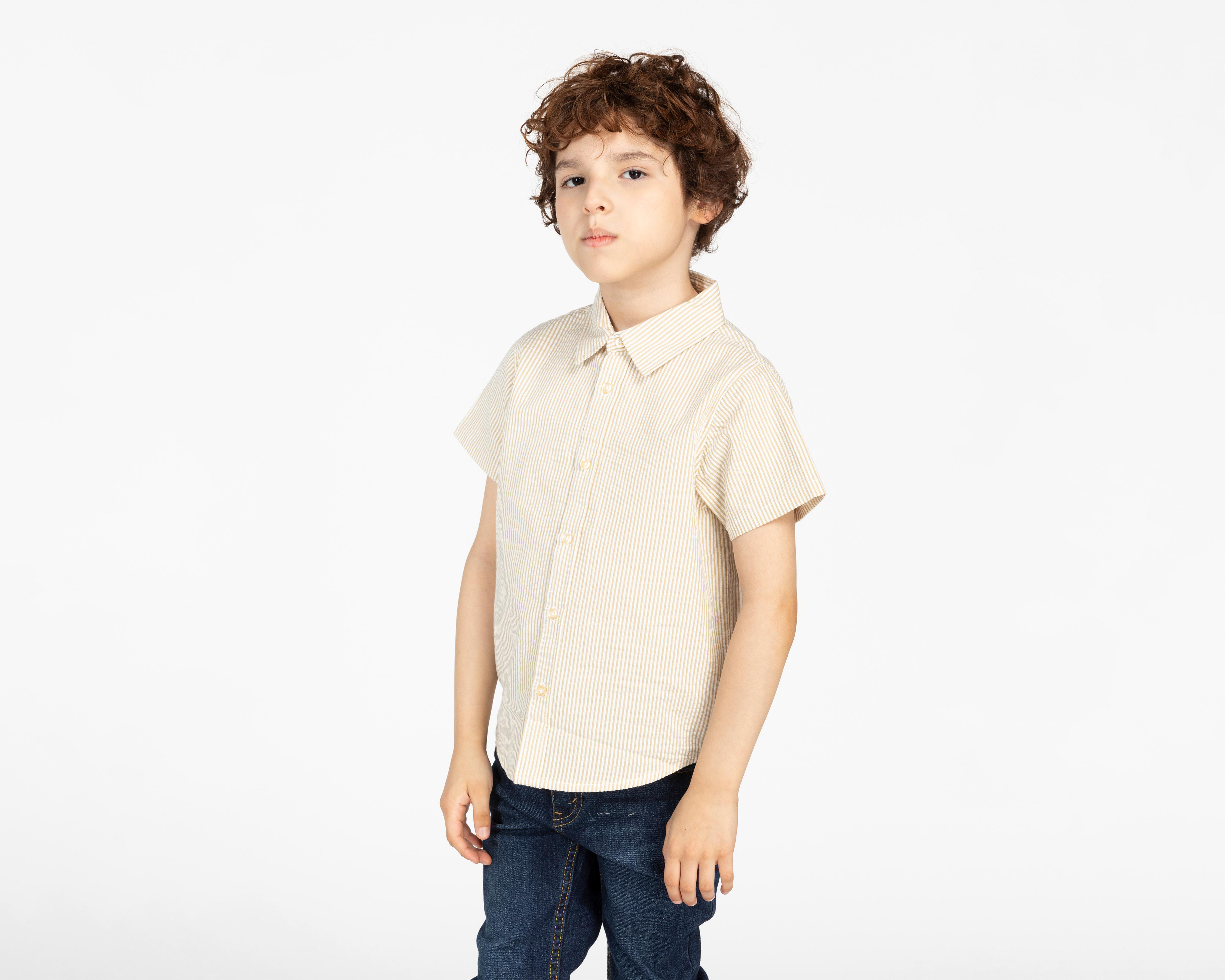 Foto 1 | Camisa Refill Manga Corta a Rayas para Niño
