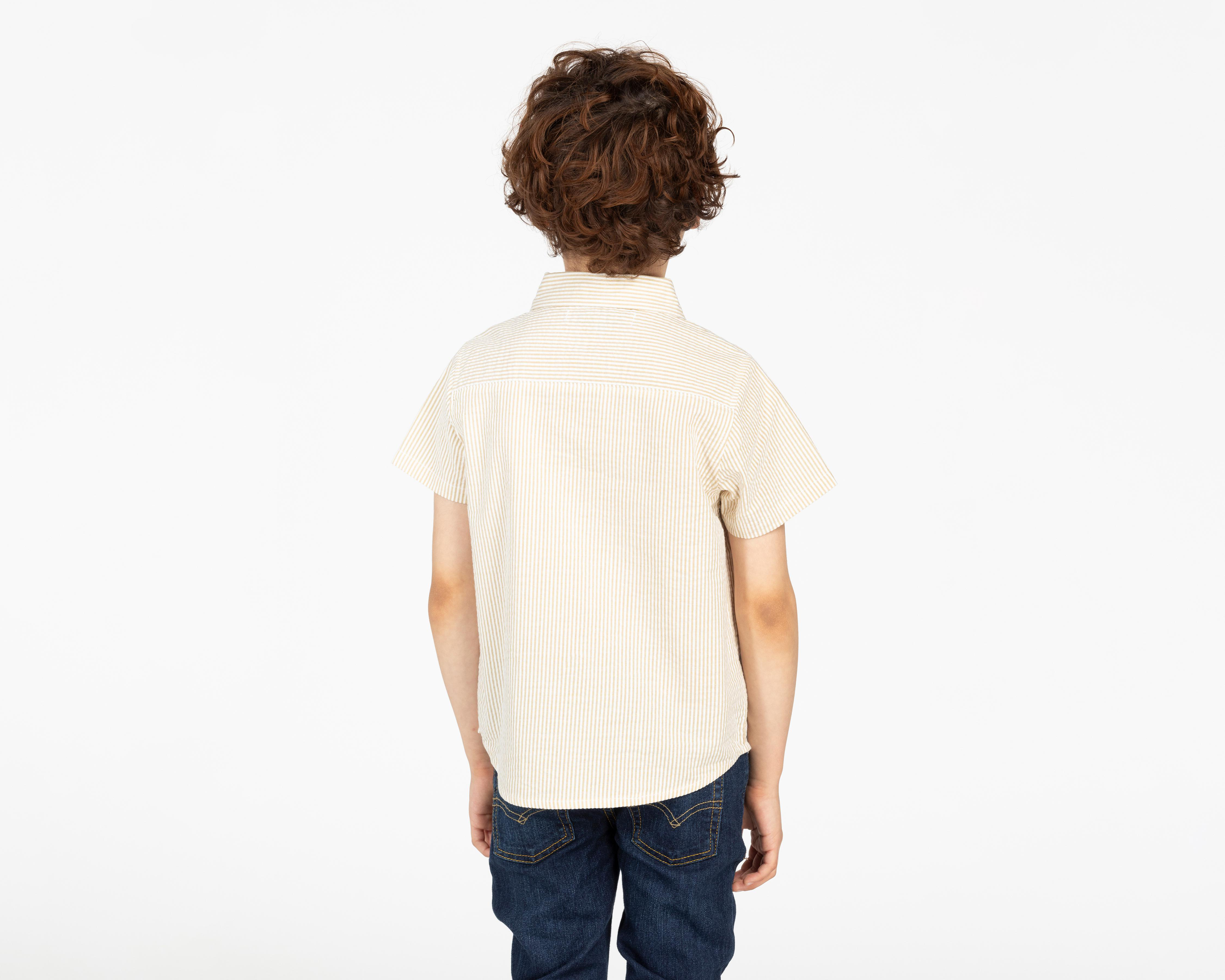 Foto 3 pulgar | Camisa Refill Manga Corta a Rayas para Niño