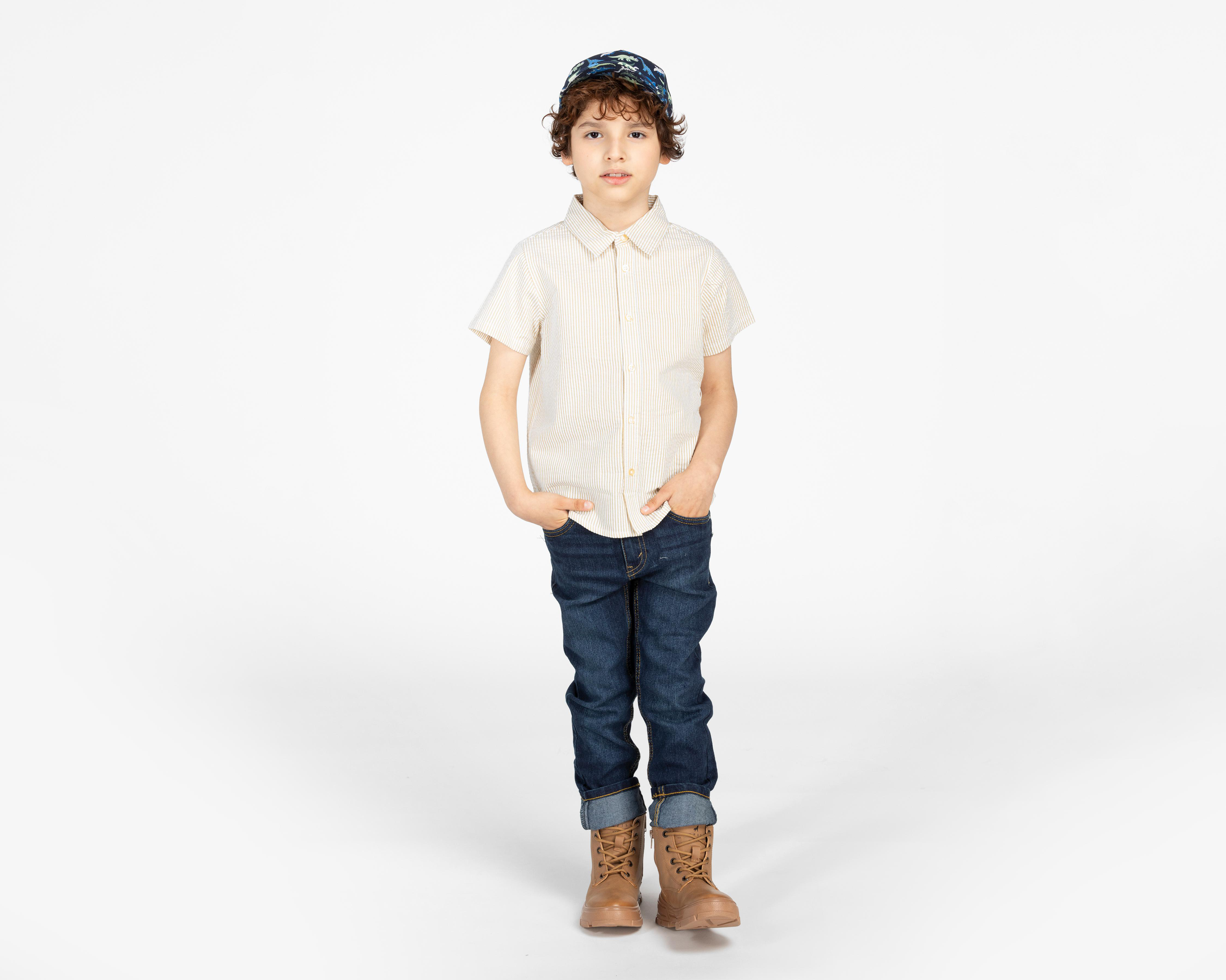 Foto 4 pulgar | Camisa Refill Manga Corta a Rayas para Niño