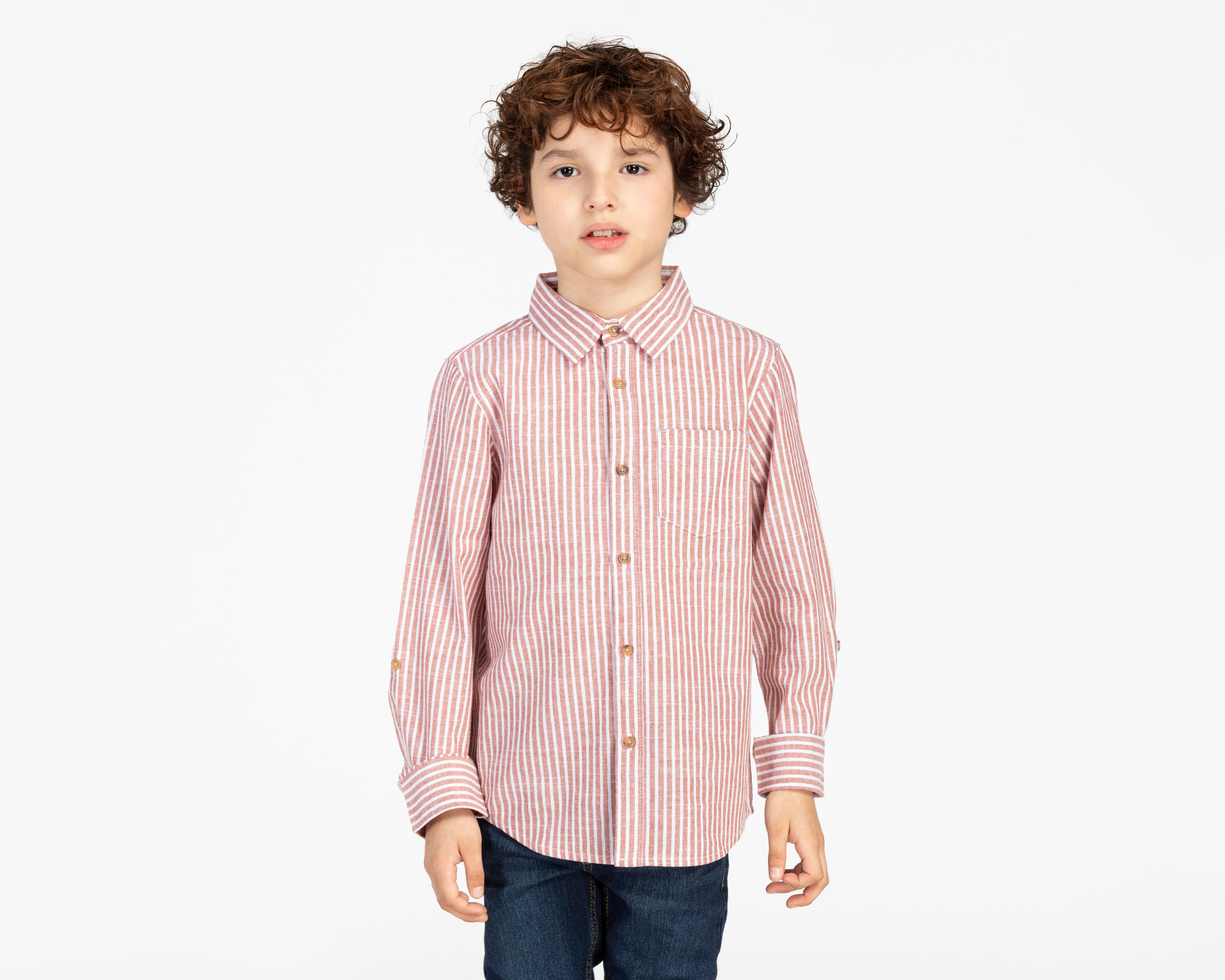 Foto 2 pulgar | Camisa Refill Manga Larga a Rayas para Niño