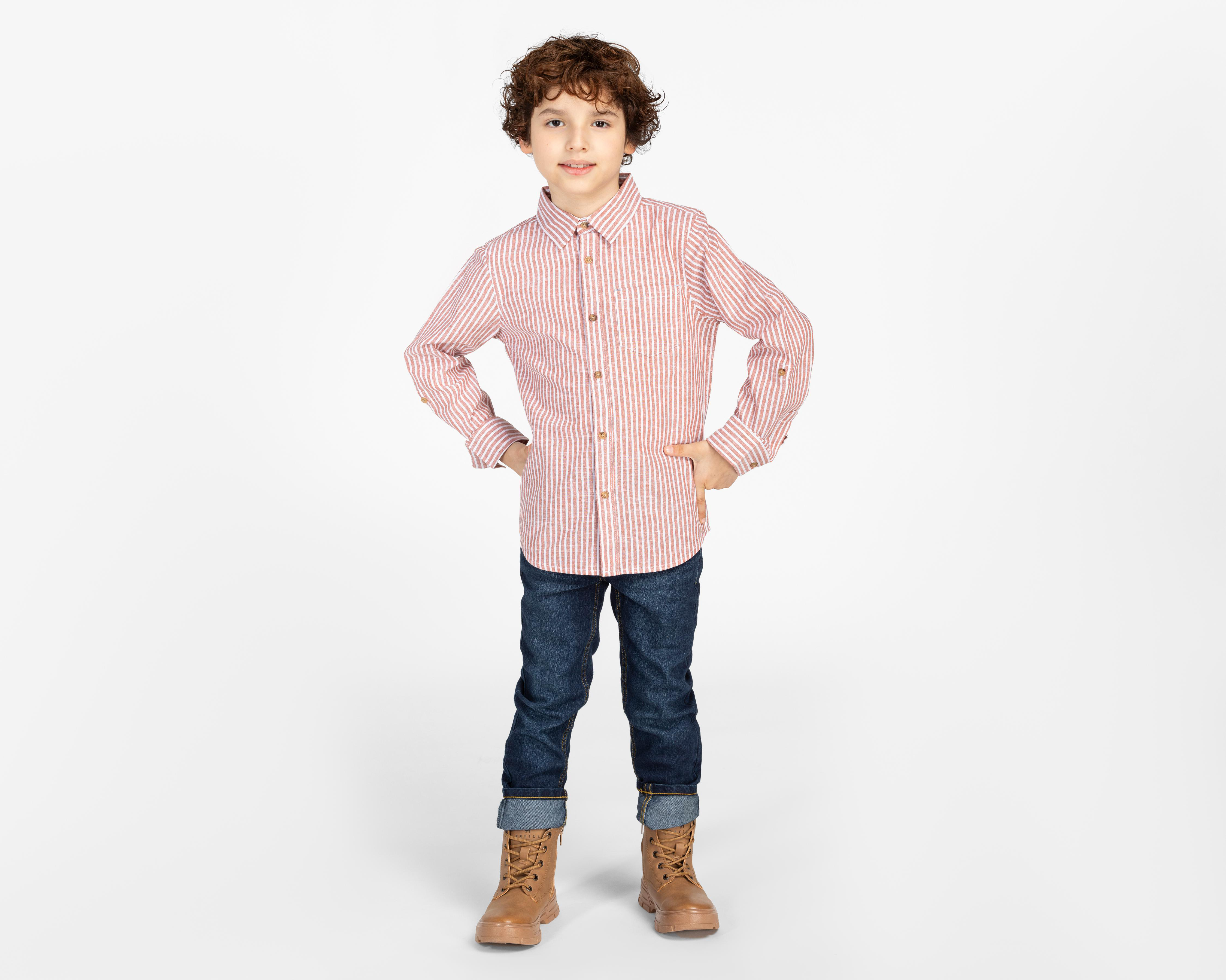 Foto 4 pulgar | Camisa Refill Manga Larga a Rayas para Niño
