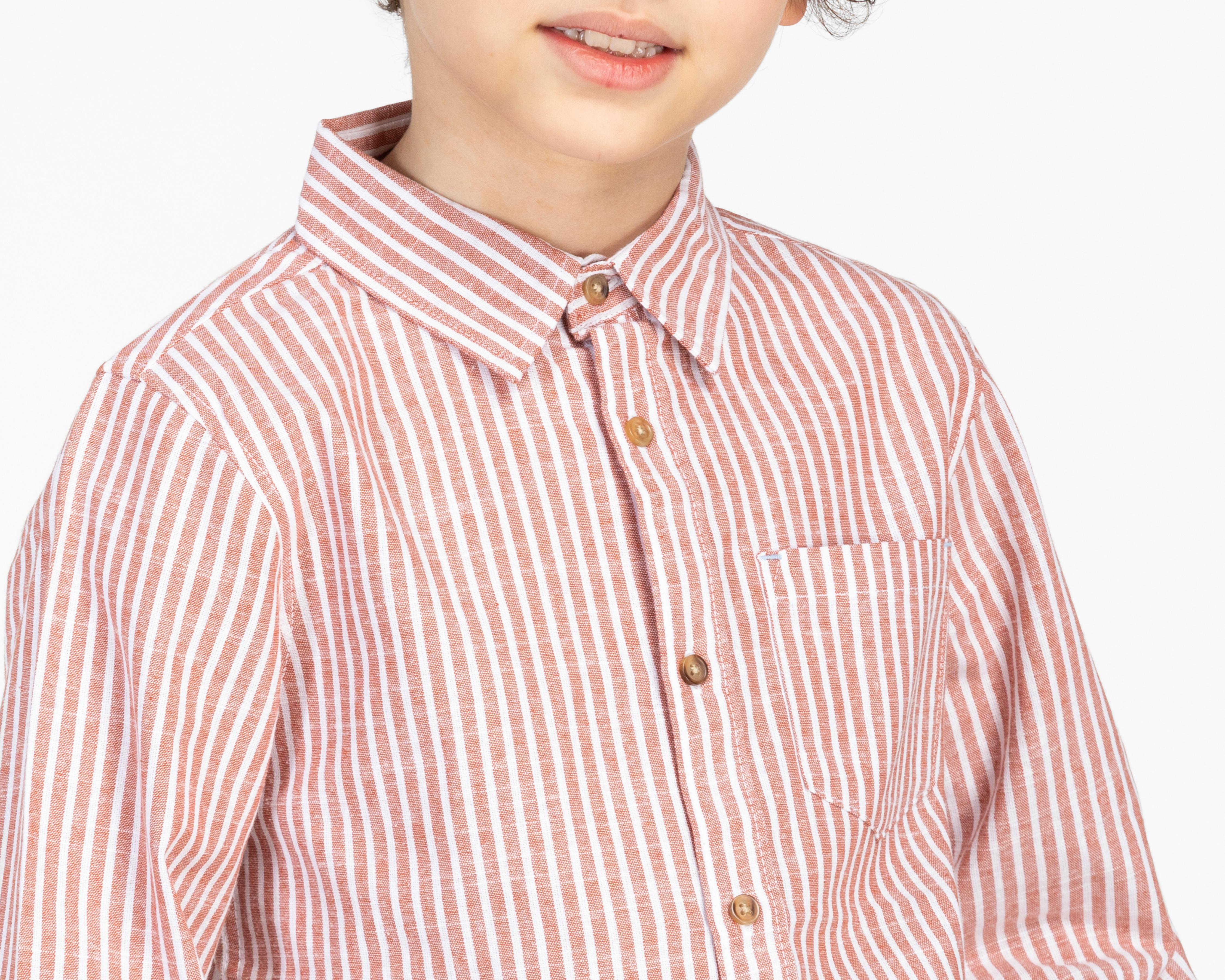 Foto 5 pulgar | Camisa Refill Manga Larga a Rayas para Niño