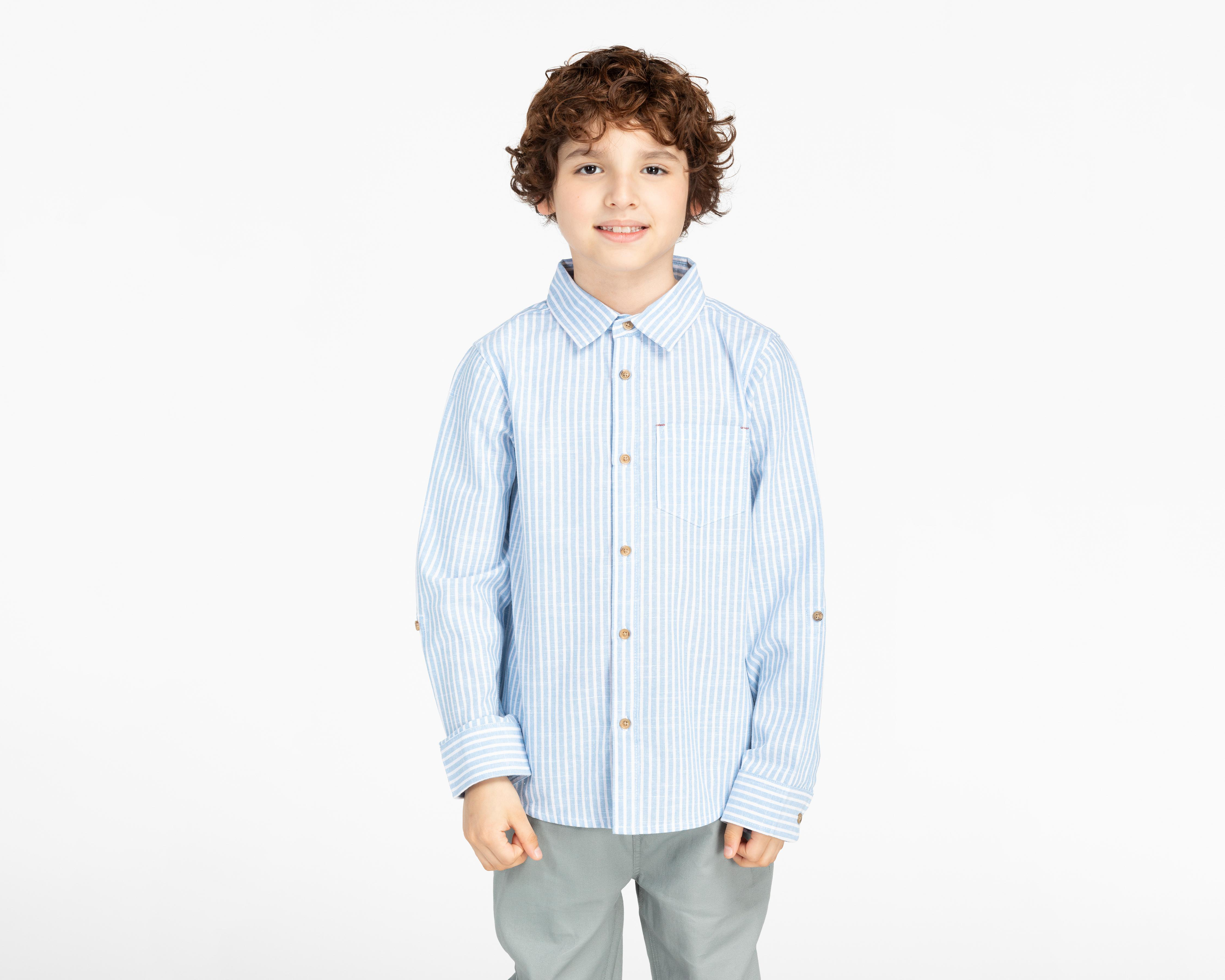 Camisa Refill Manga Larga a Rayas para Niño