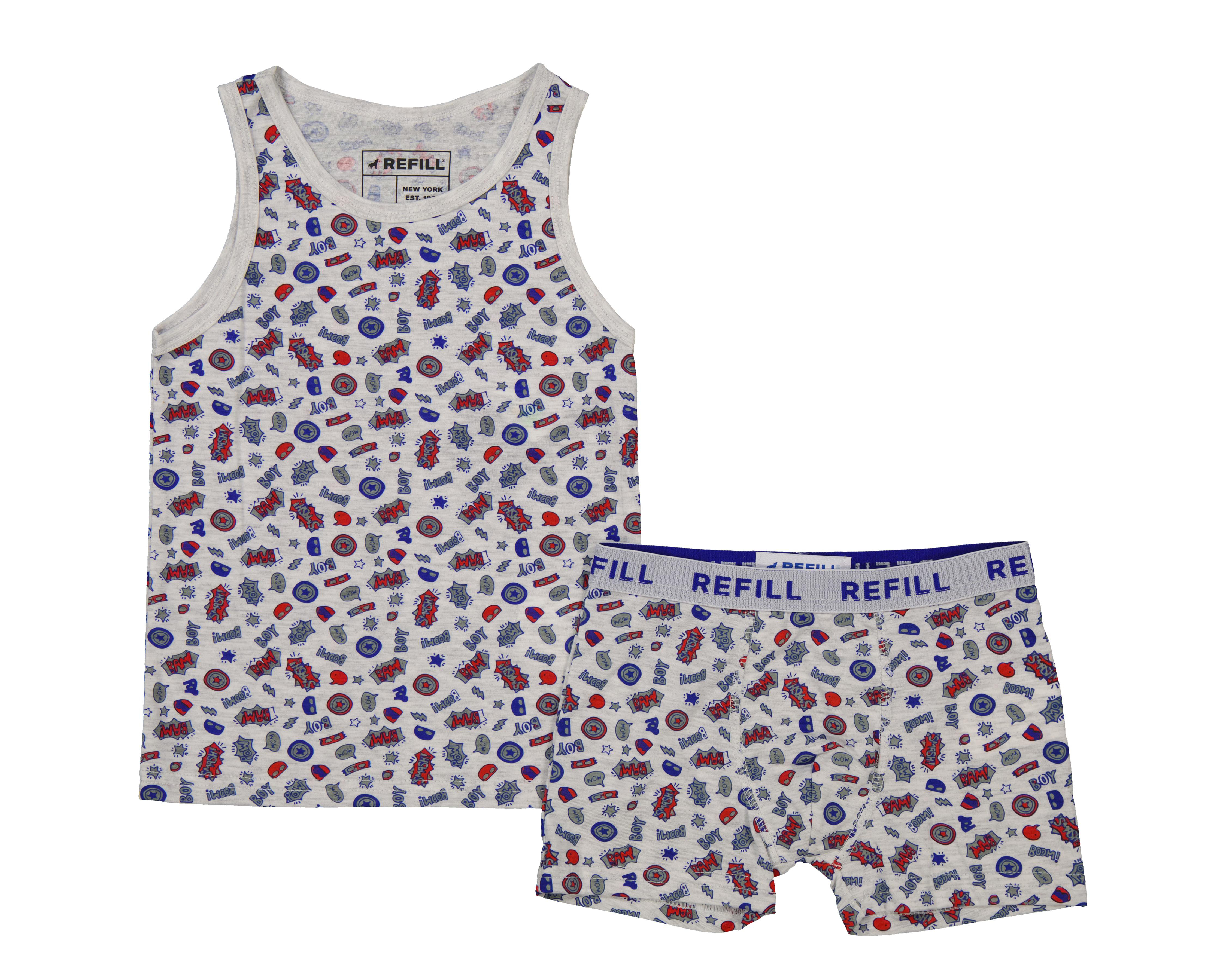 Foto 1 | Playera Interior y Bóxer Refill para Niño 2 Piezas
